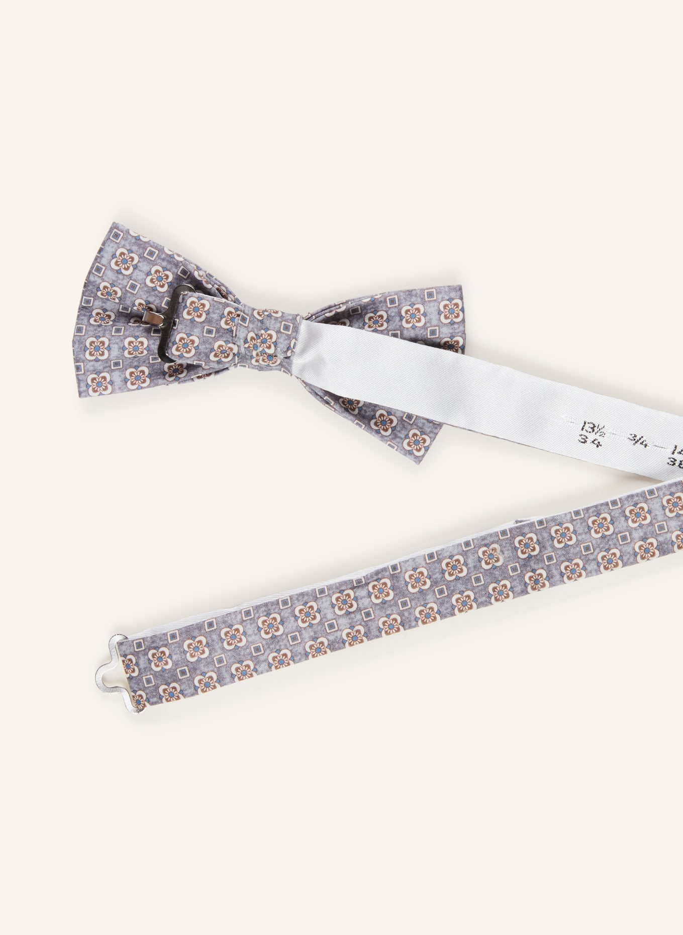 Prince BOWTIE Set: Fliege und Einstecktuch: GRAU / BRAUN / HELLBLAU