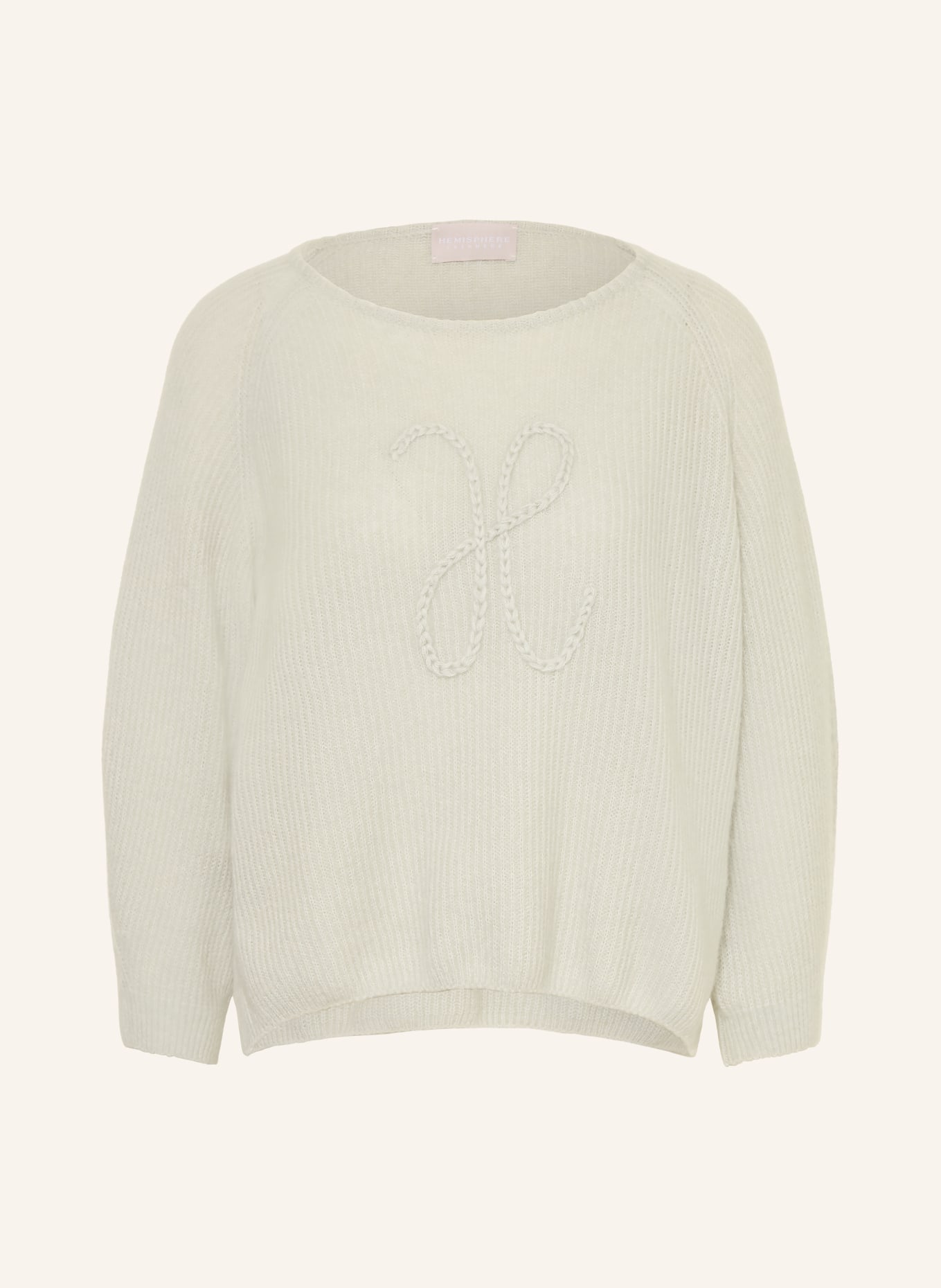 HEMISPHERE Pullover mit Cashmere und 3/4-Arm: MINT