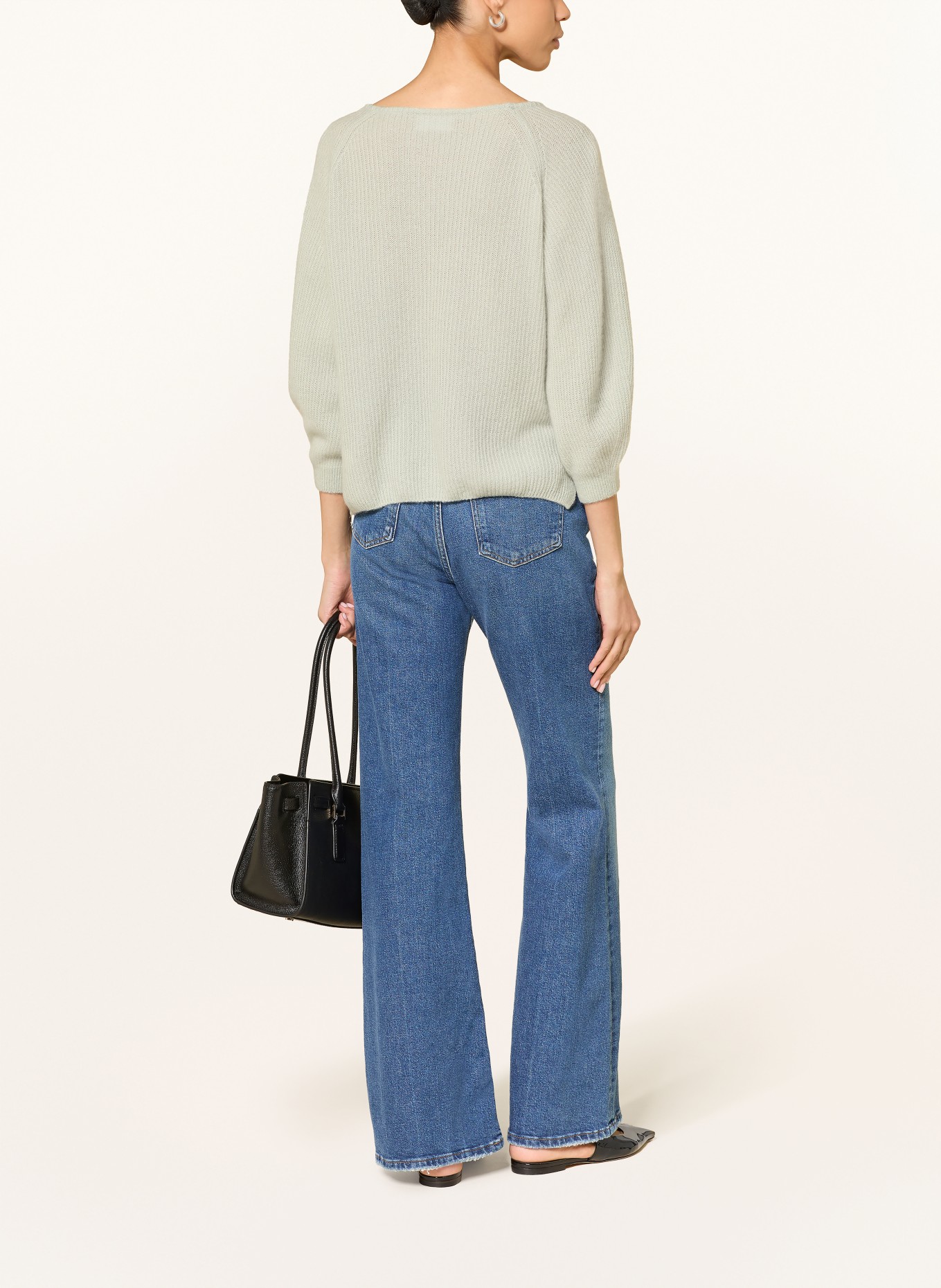 HEMISPHERE Pullover mit Cashmere und 3/4-Arm: MINT