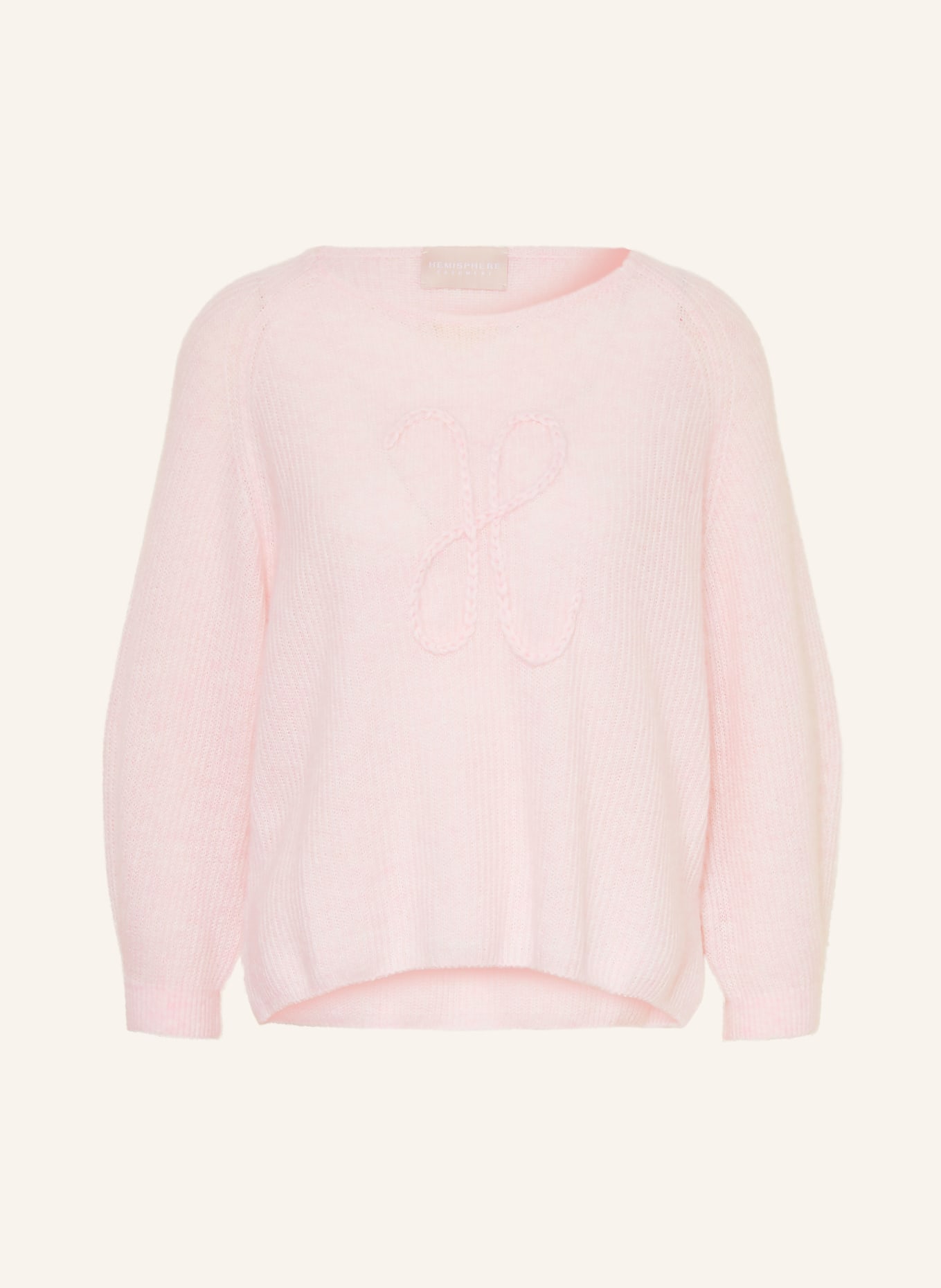 HEMISPHERE Sweater with cashmere and 3/4 sleeves: PINK