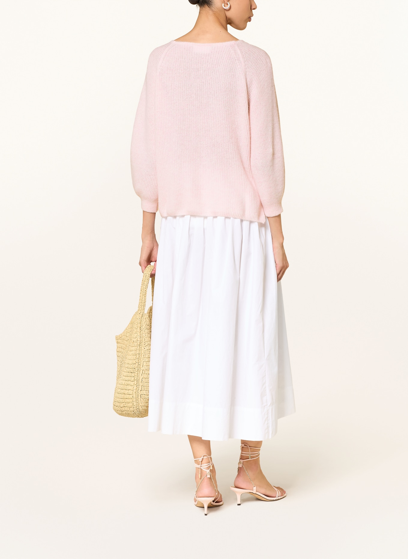 HEMISPHERE Sweater with cashmere and 3/4 sleeves: PINK