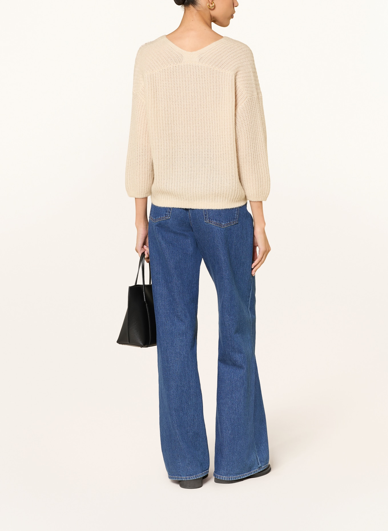 HEMISPHERE Pull en cachemire à manches 3/4: BEIGE