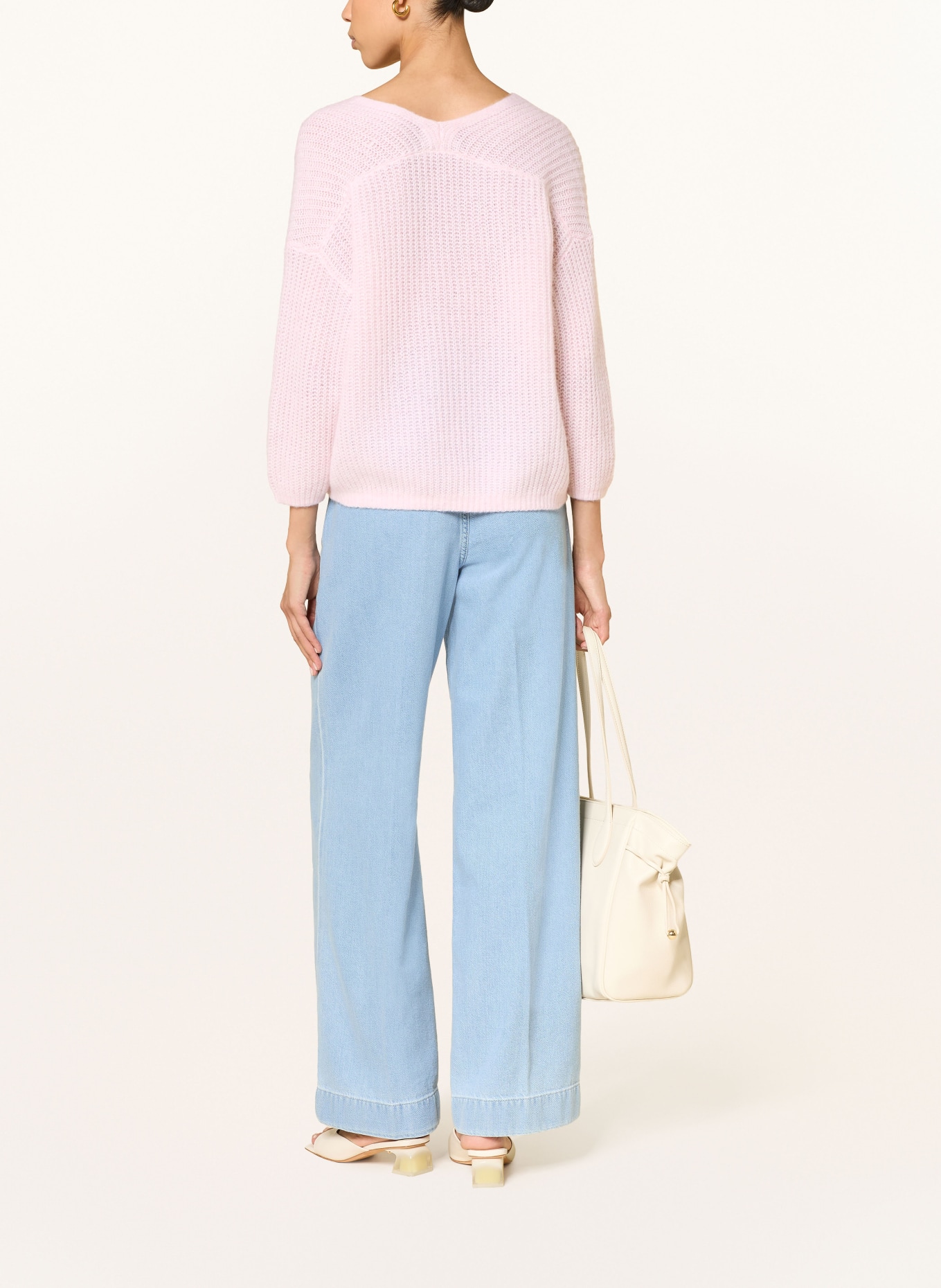 HEMISPHERE Pullover mit Cashmere und 3/4-Arm: ROSA