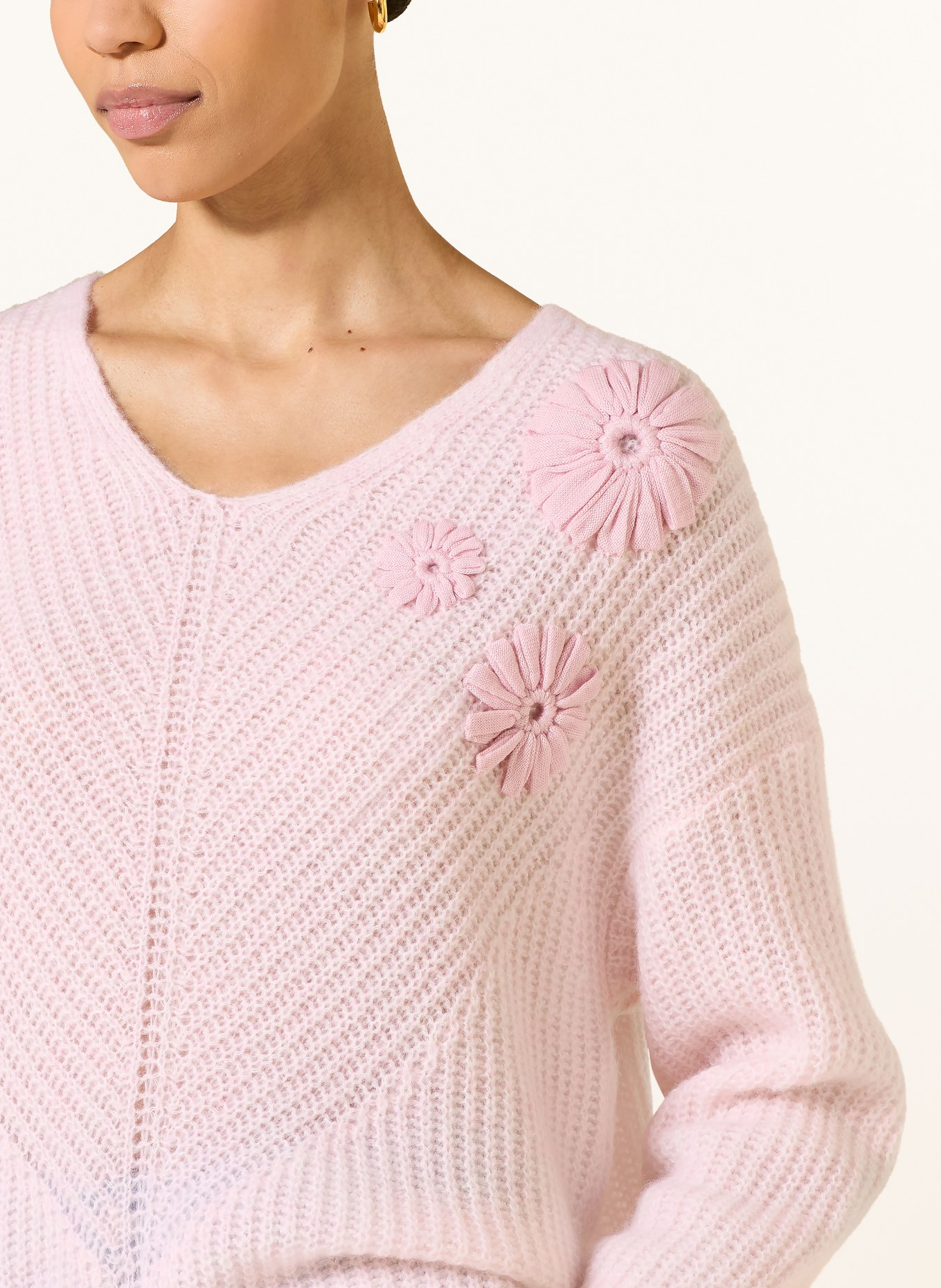 HEMISPHERE Pullover mit Cashmere und 3/4-Arm: ROSA