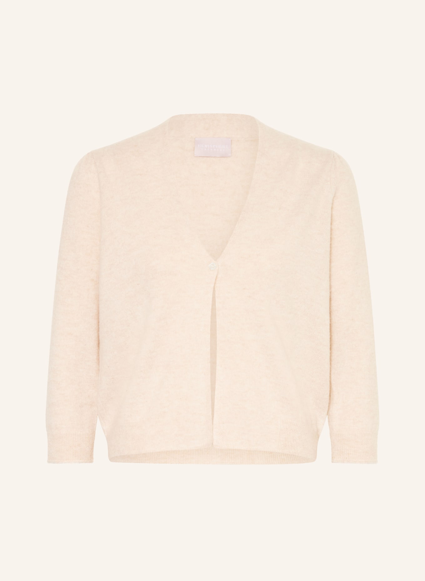 HEMISPHERE Sweter z kaszmiru z rękawami 3/4: BEŻOWY