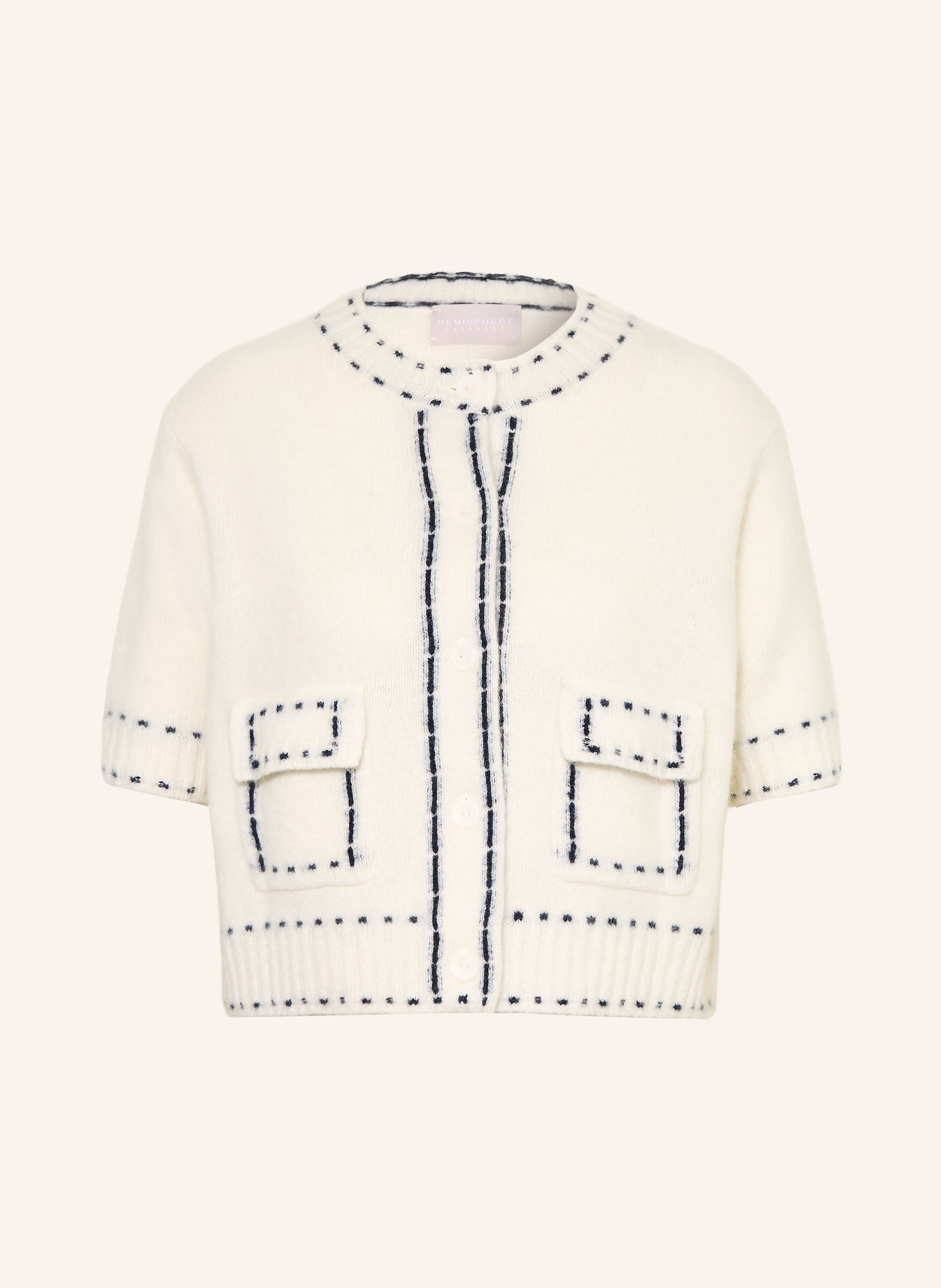 HEMISPHERE Sweter z kaszmiru: KREMOWY / CZARNY