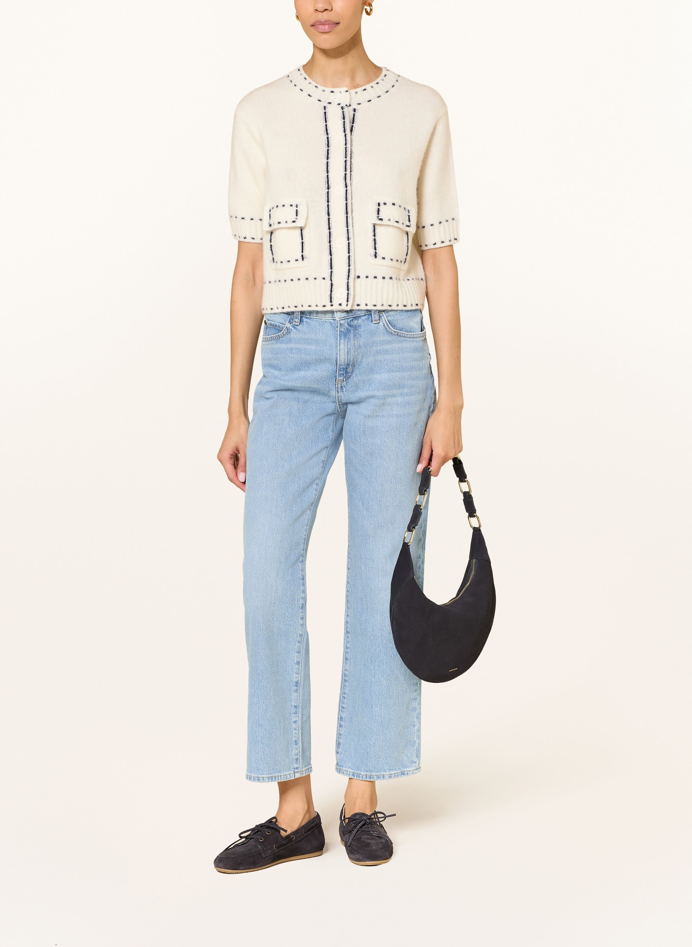 HEMISPHERE Sweter z kaszmiru: KREMOWY / CZARNY