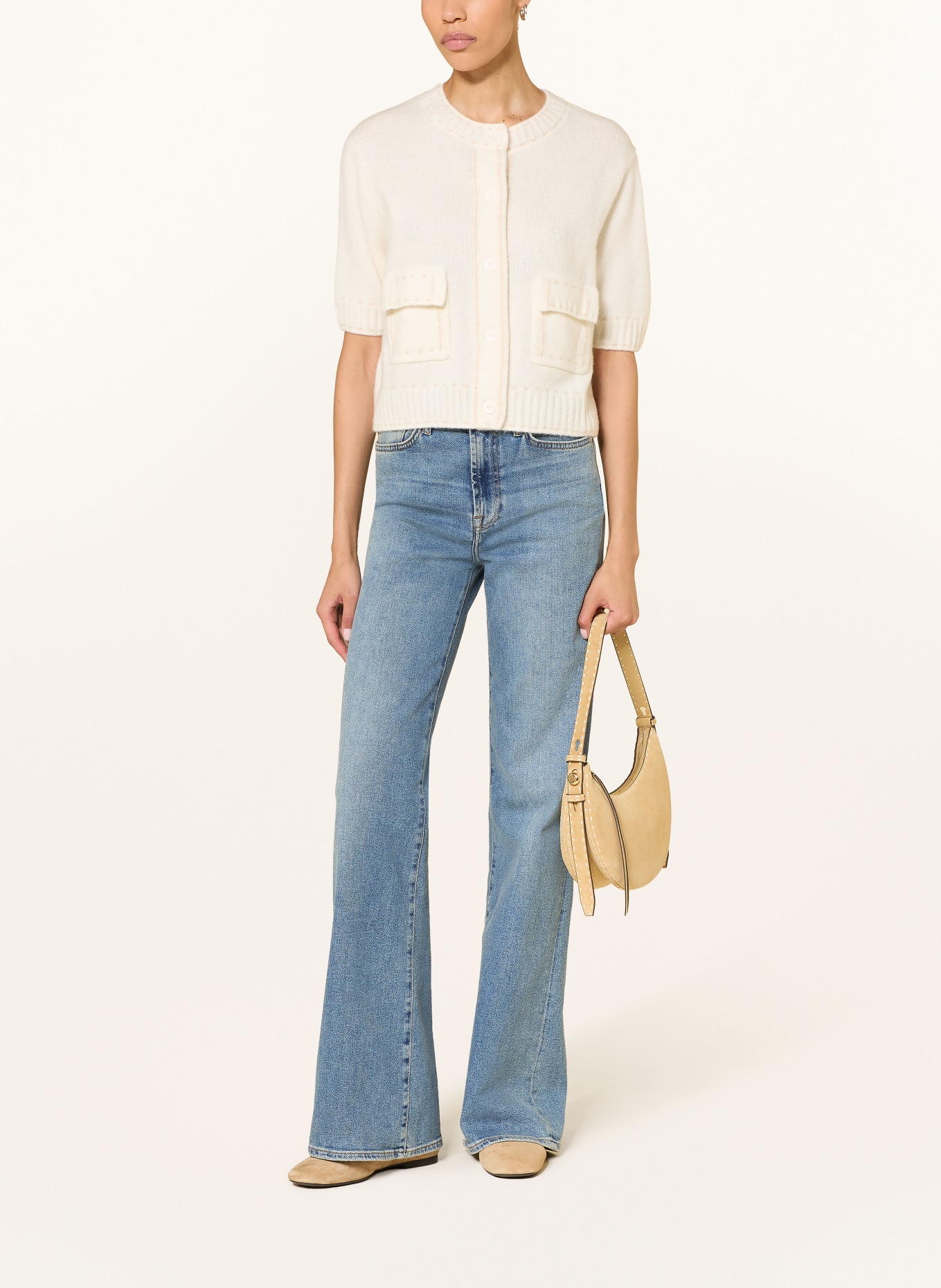 HEMISPHERE Cardigan en cachemire: CRÈME / BEIGE