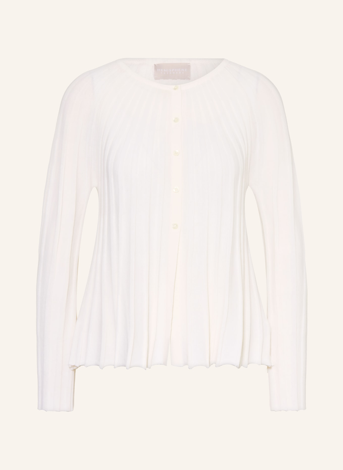 HEMISPHERE Cardigan en laine mérinos: BLANC