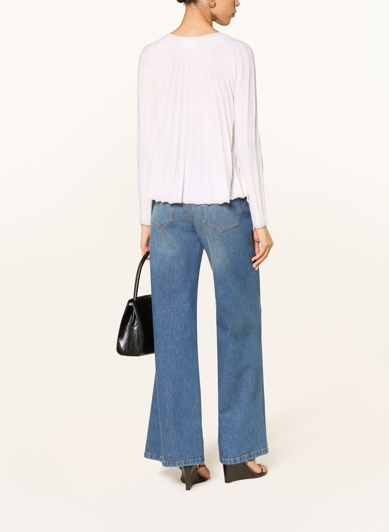 HEMISPHERE Cardigan en laine mérinos: BLANC