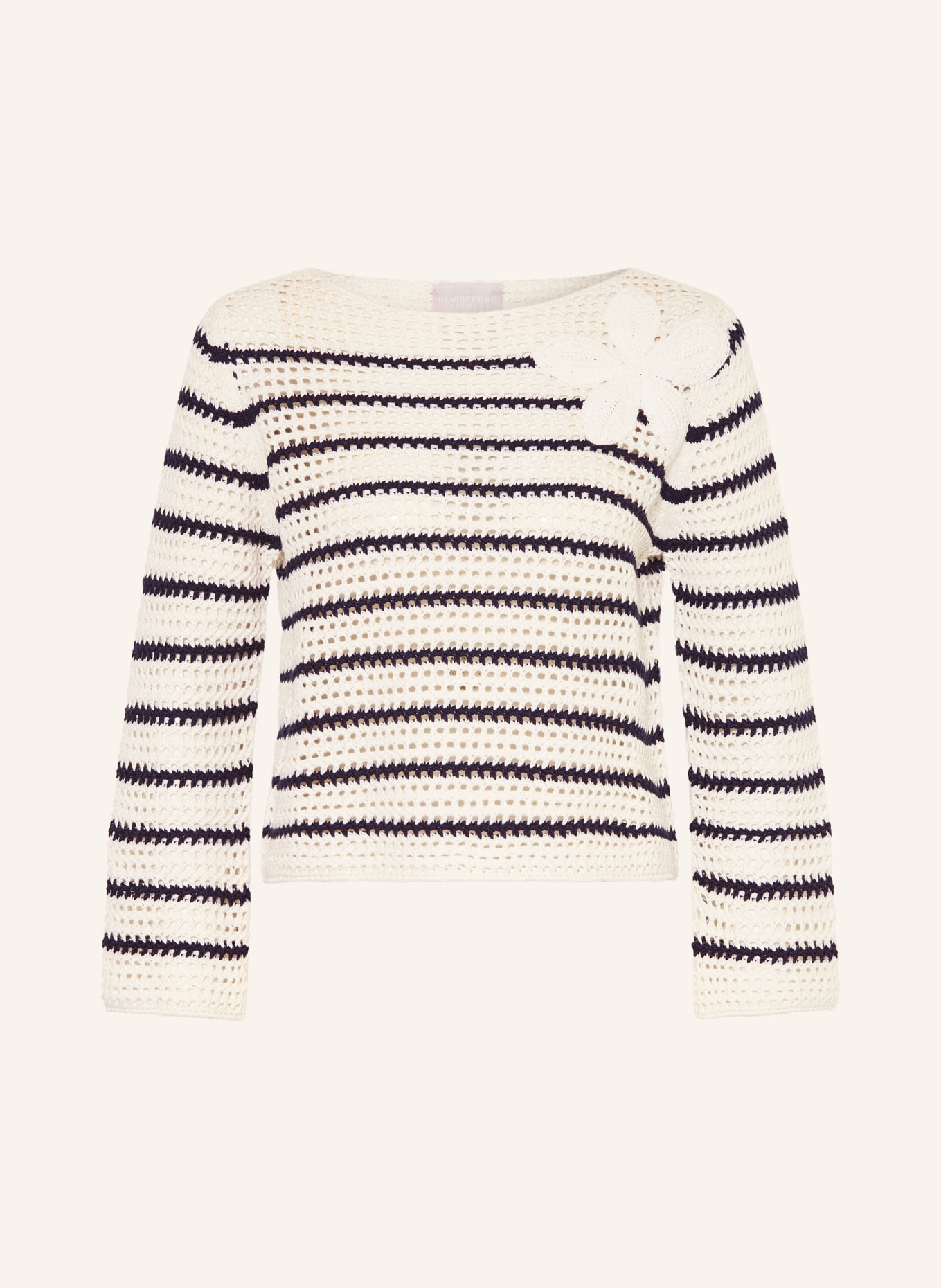 HEMISPHERE sweater: WHITE / DARK BLUE