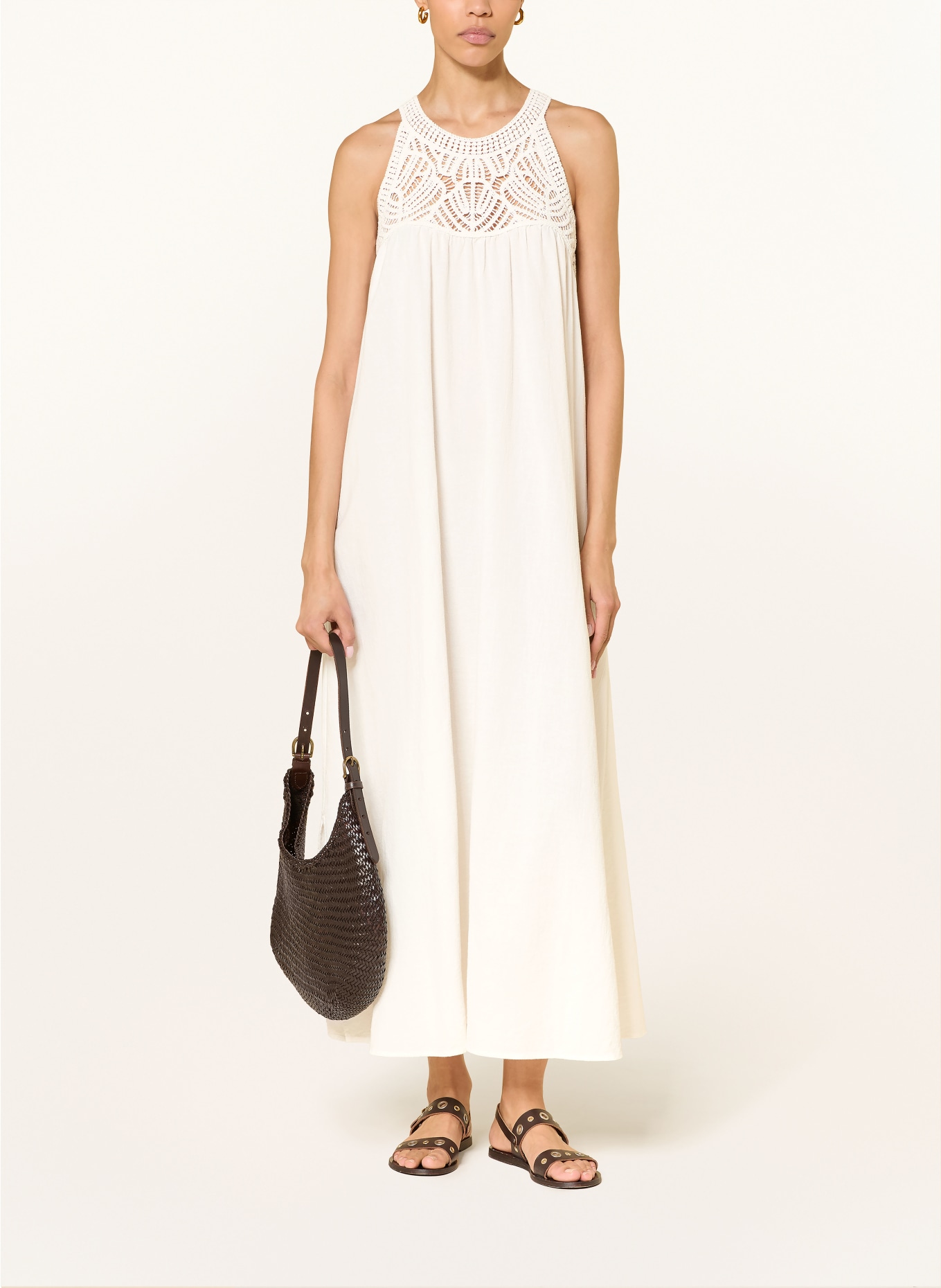 HEMISPHERE Šaty z kombinace materiálů: KRÉMOVÁ