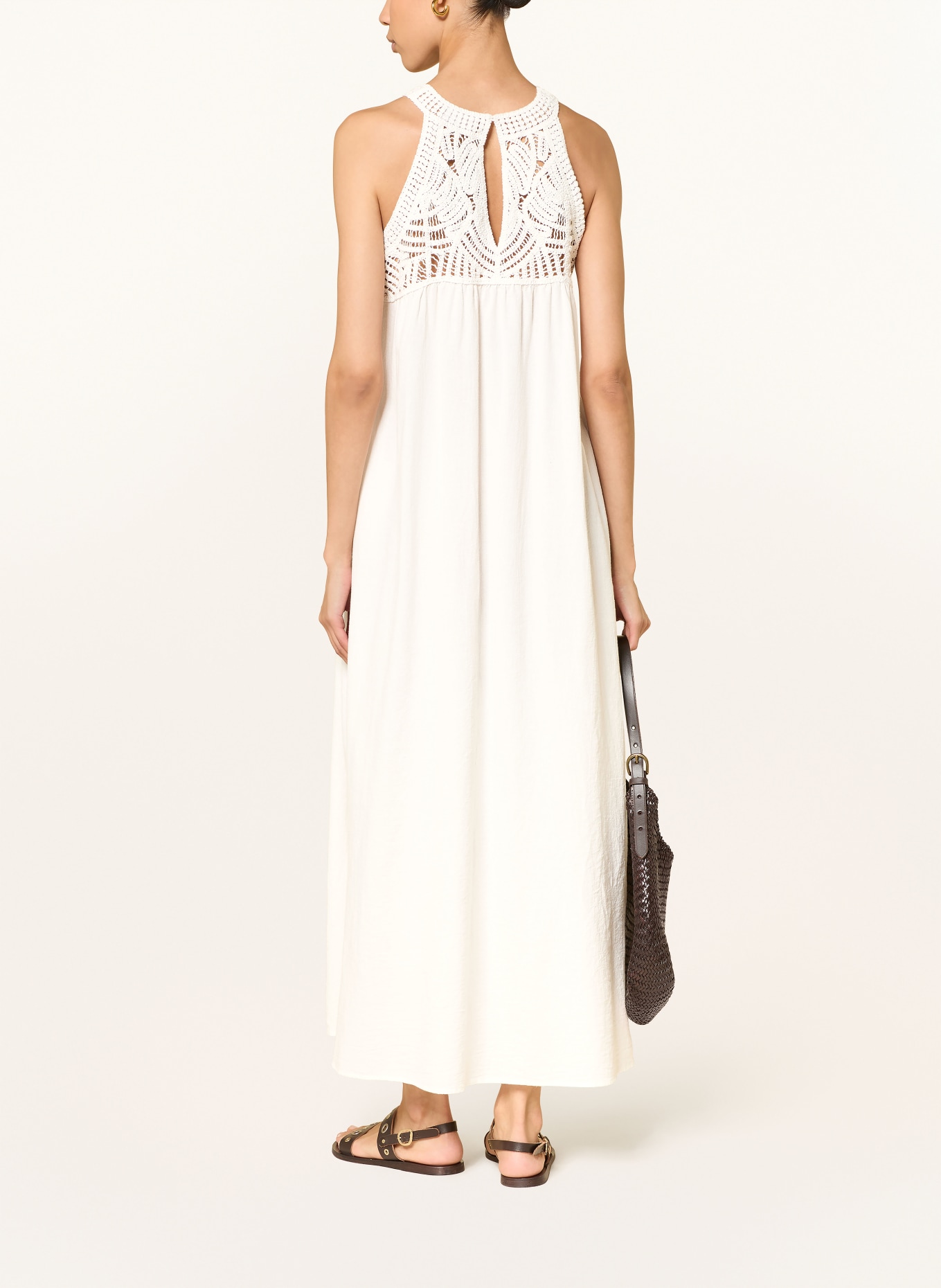 HEMISPHERE Šaty z kombinace materiálů: KRÉMOVÁ