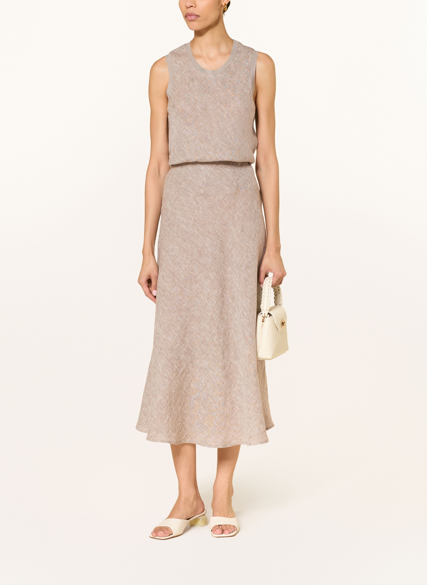 HEMISPHERE linen skirt: TAUPE