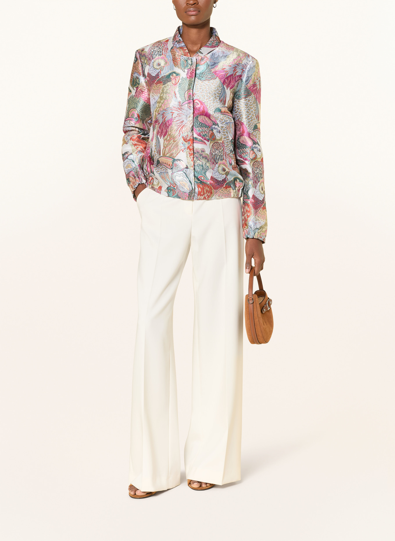 White Label Žakárová bunda: TMAVĚ MODRÁ / RŮŽOVÁ / PETROLEJOVÁ