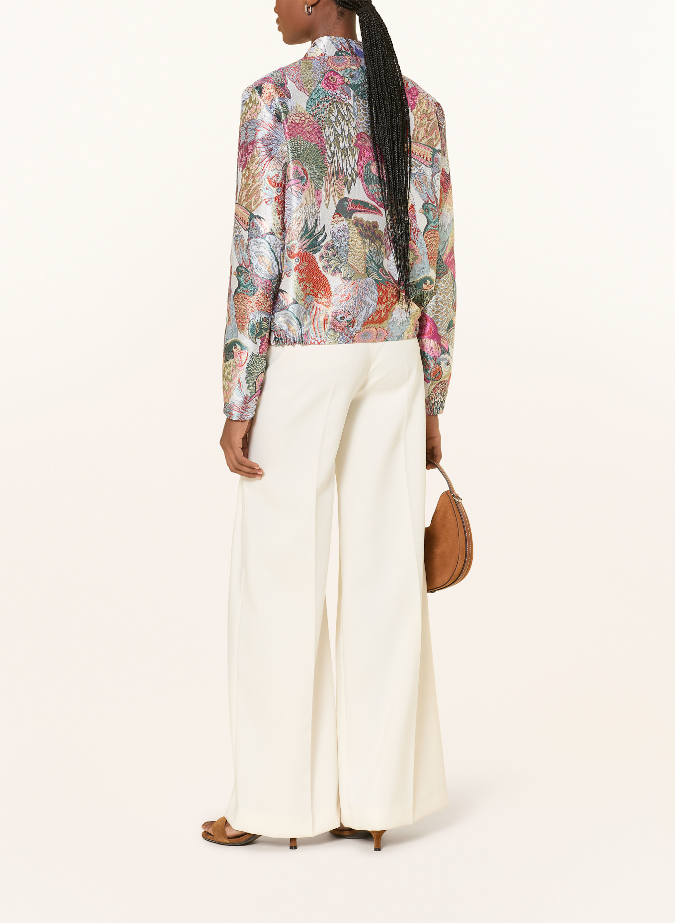 White Label Žakárová bunda: TMAVĚ MODRÁ / RŮŽOVÁ / PETROLEJOVÁ