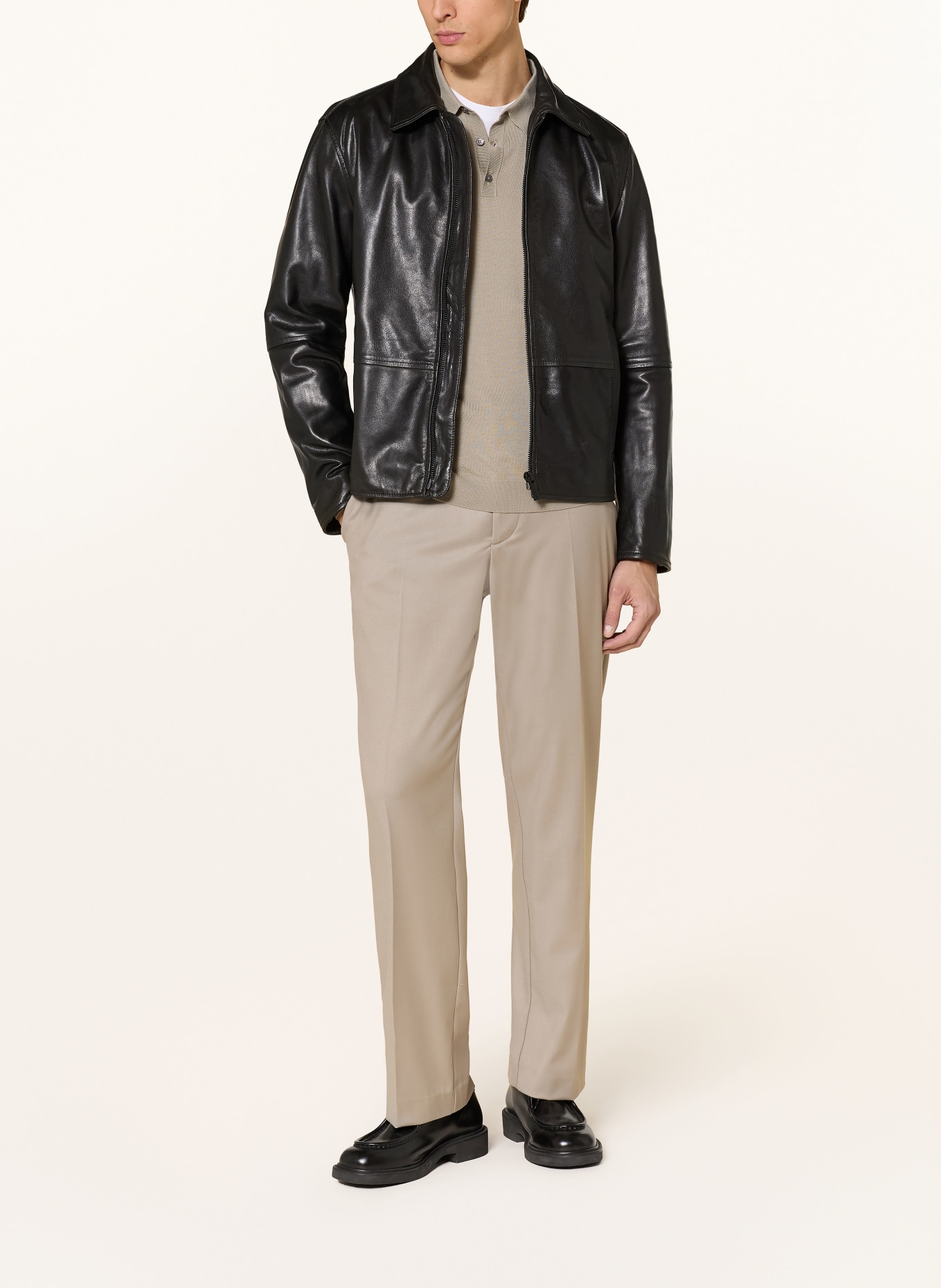 STRELLSON Lederjacke: SCHWARZ