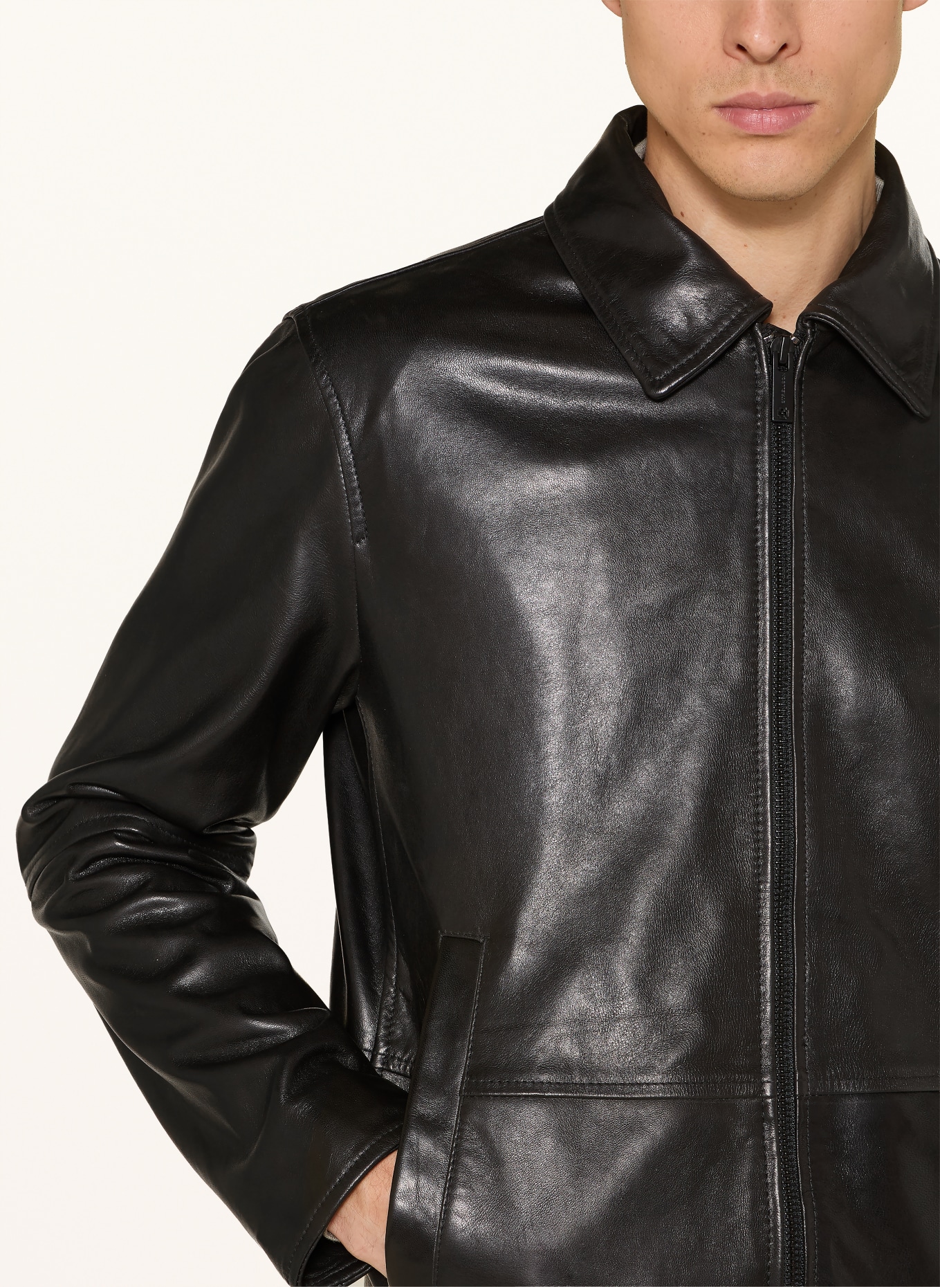 STRELLSON Lederjacke: SCHWARZ
