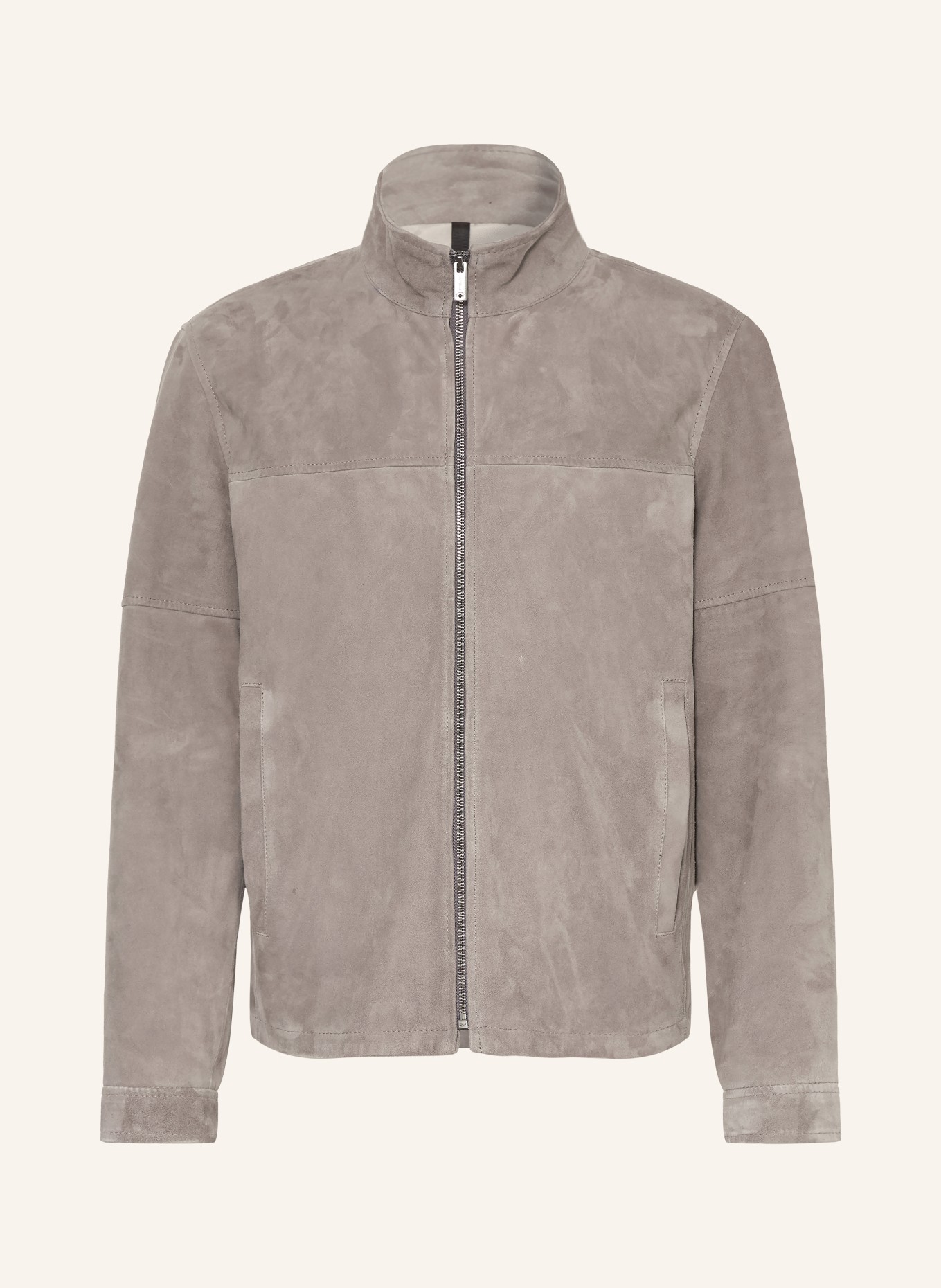 STRELLSON Kožená bunda JIMMY: TMAVĚ ŠEDÁ