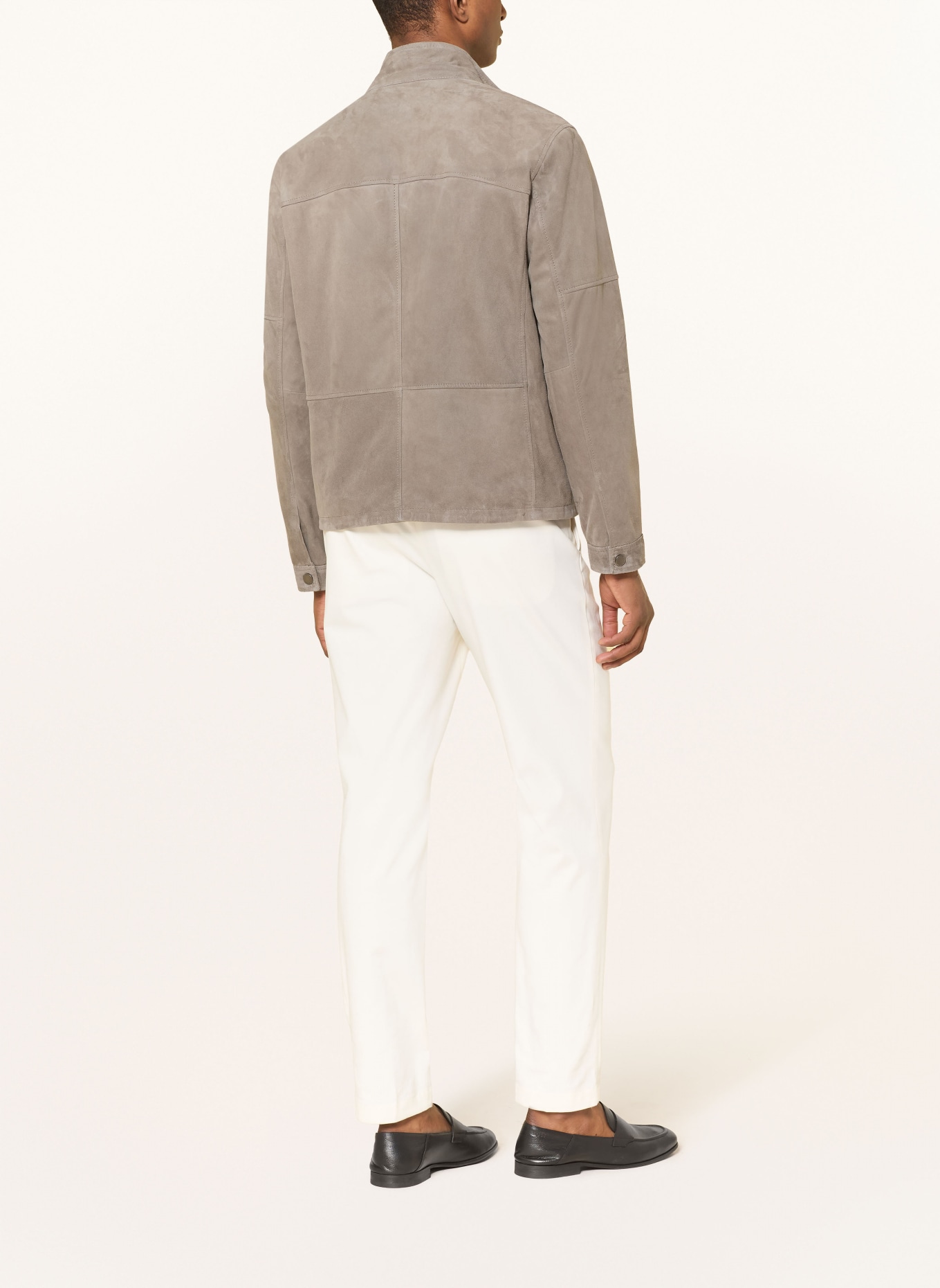 STRELLSON Kožená bunda JIMMY: TMAVĚ ŠEDÁ