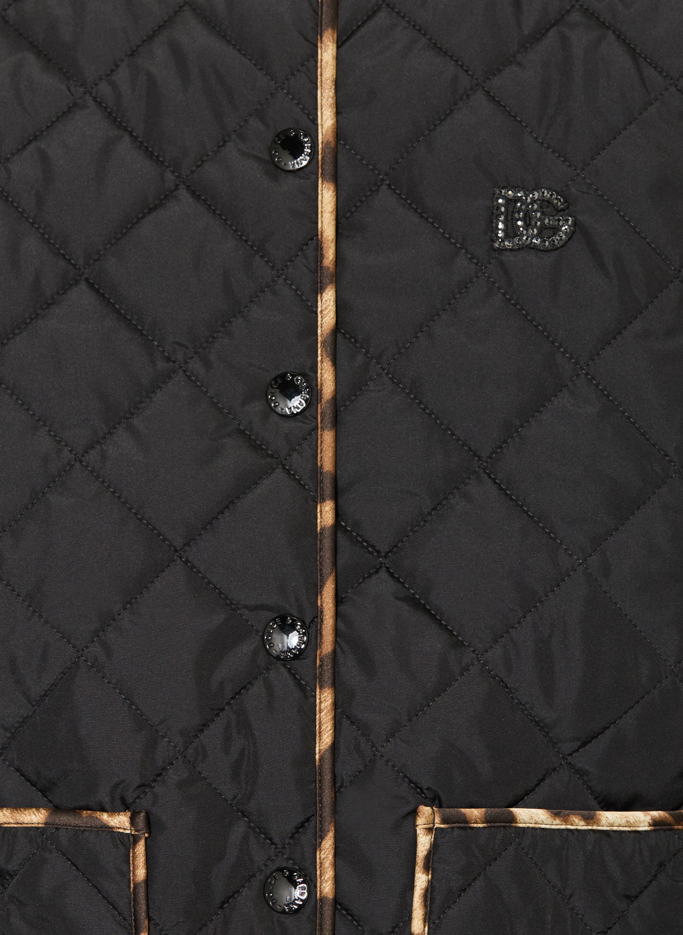 DOLCE & GABBANA Steppjacke: SCHWARZ / HELLBRAUN / DUNKELBRAUN