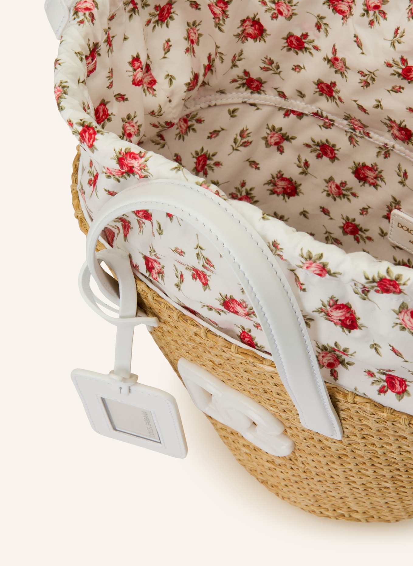 DOLCE & GABBANA Torebka PAGLIA: BEŻOWY / BIAŁY