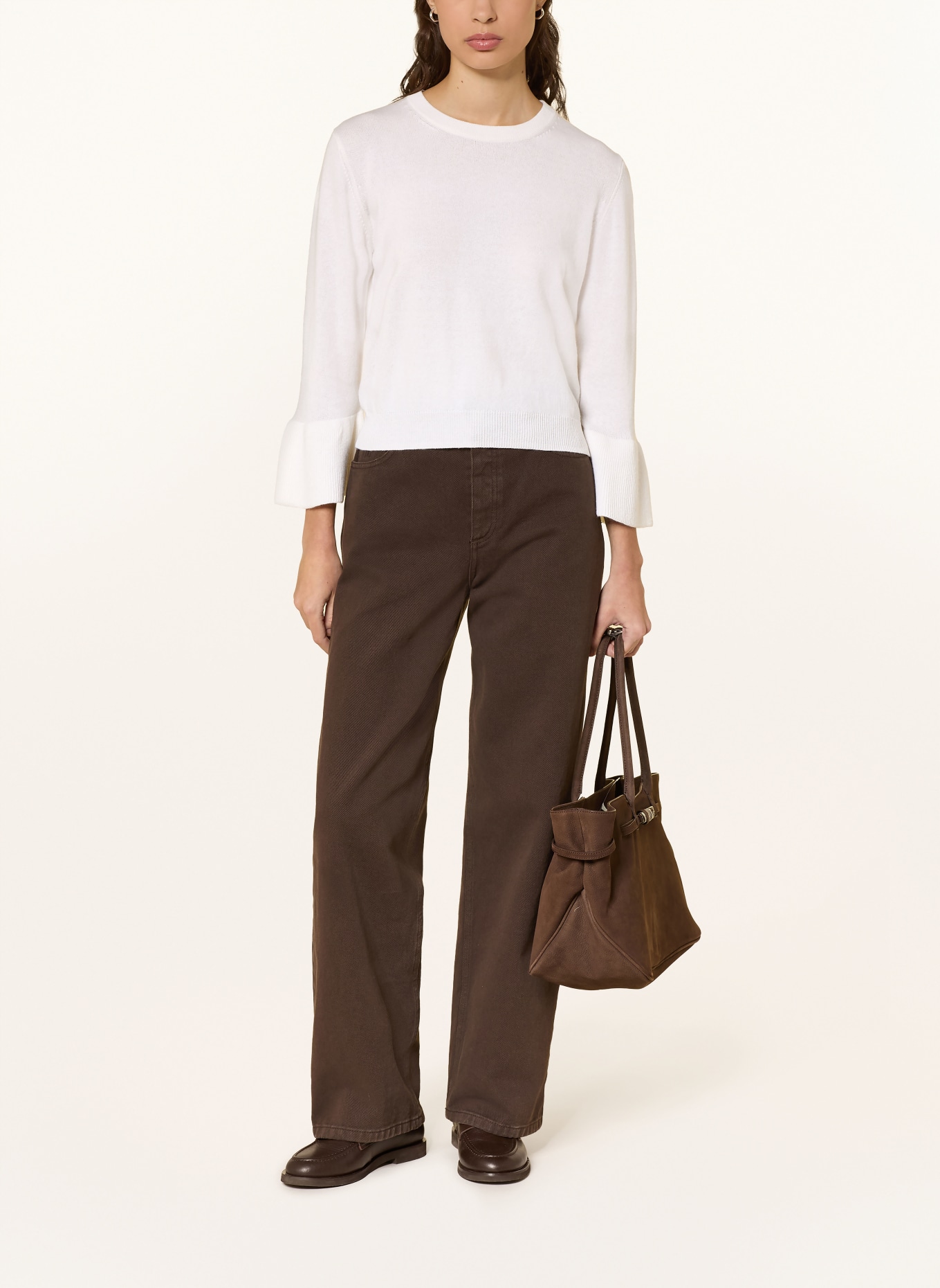 ALLUDE Svetr s kašmírem: BÍLÁ