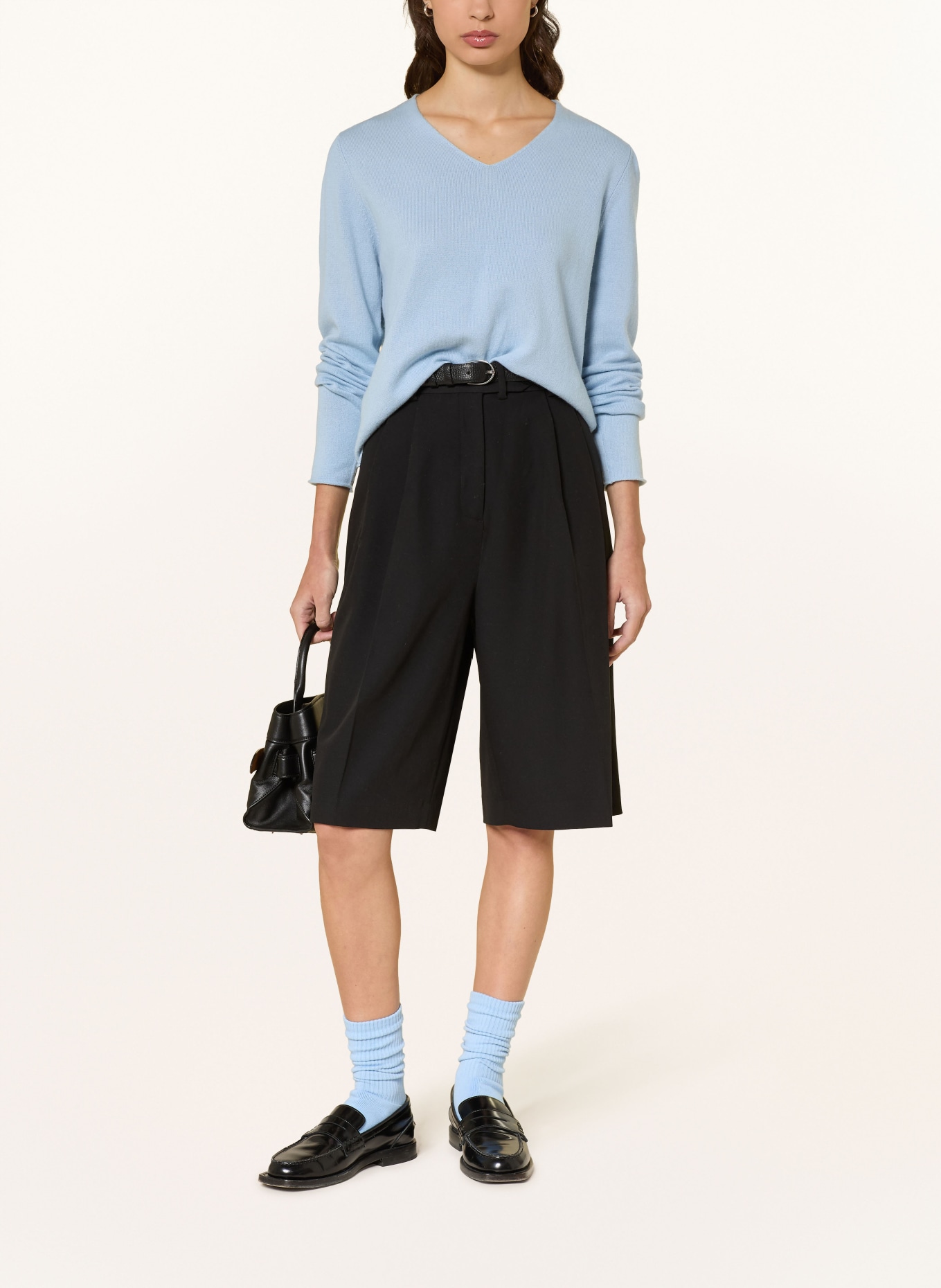 ALLUDE Pullover mit Cashmere: HELLBLAU