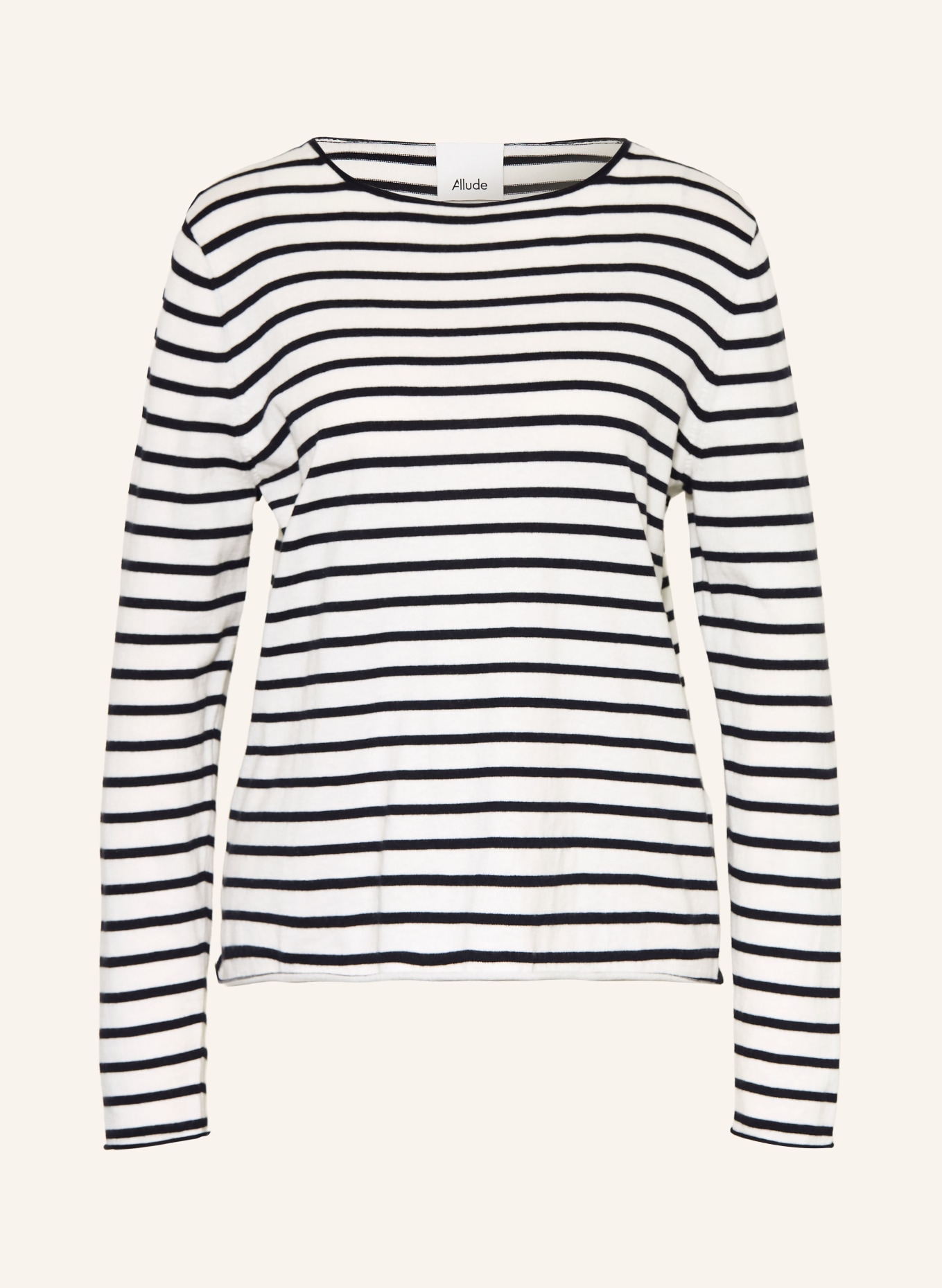 ALLUDE sweater: WHITE / BLACK