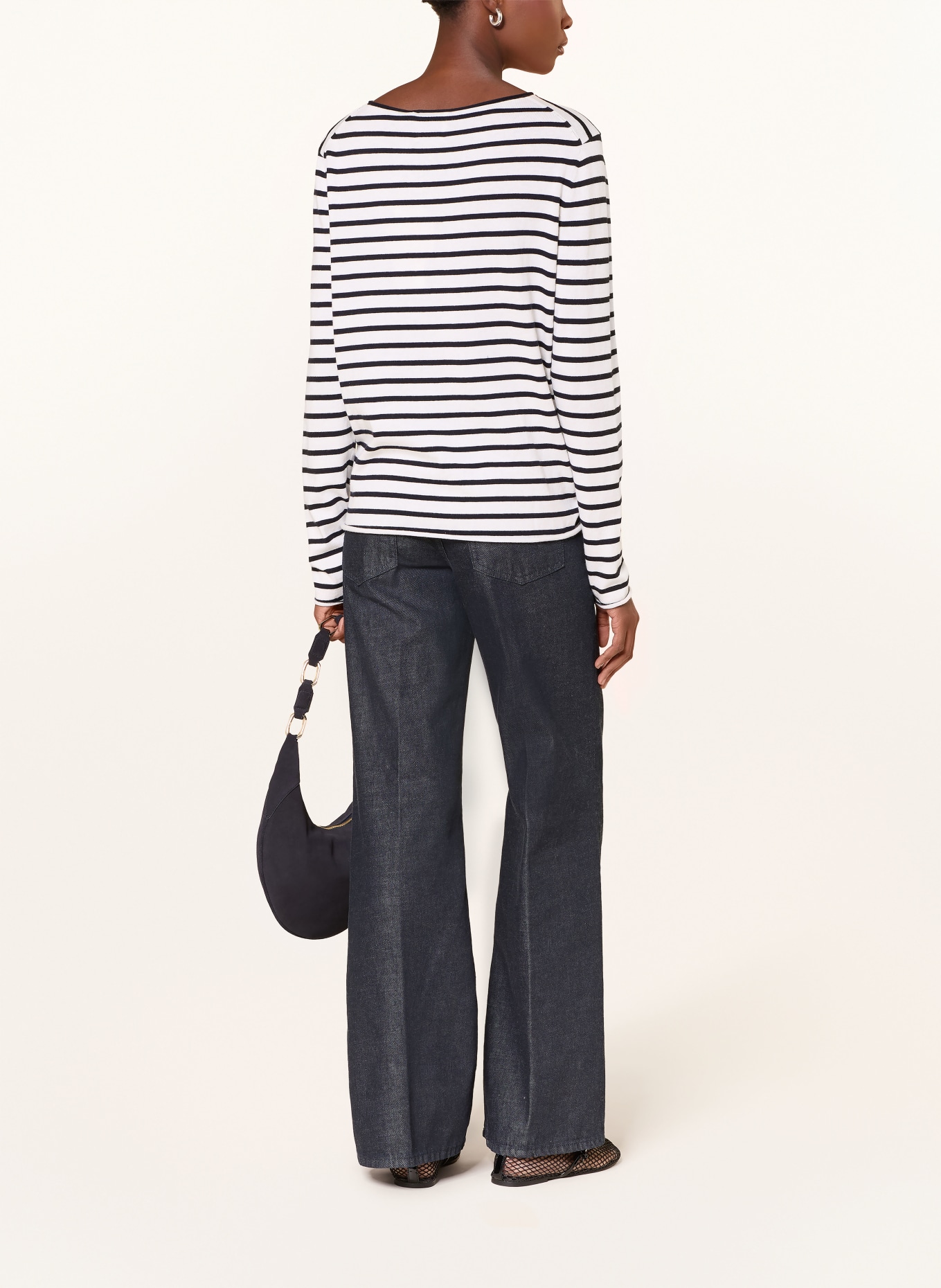 ALLUDE sweater: WHITE / BLACK