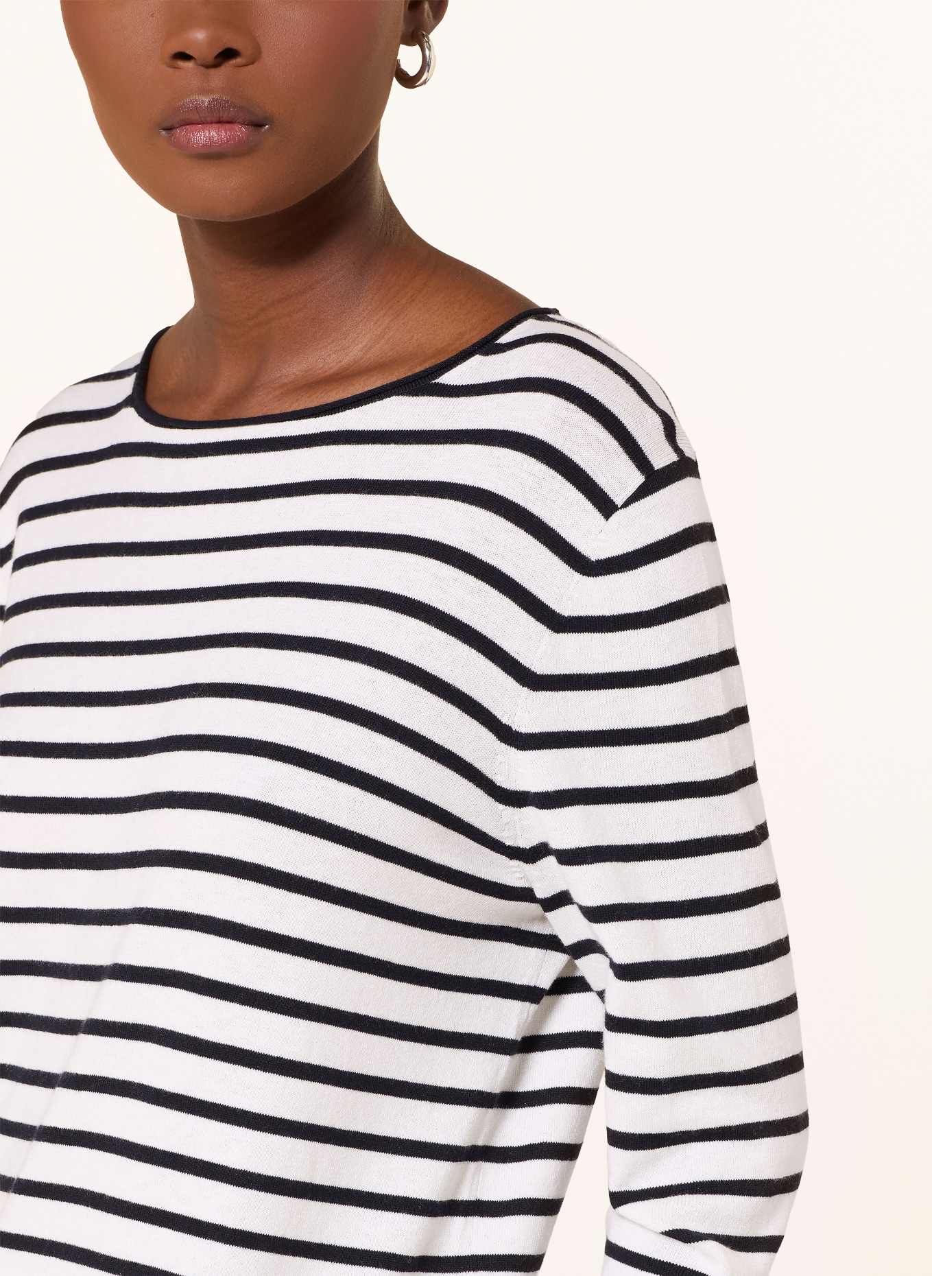 ALLUDE sweater: WHITE / BLACK