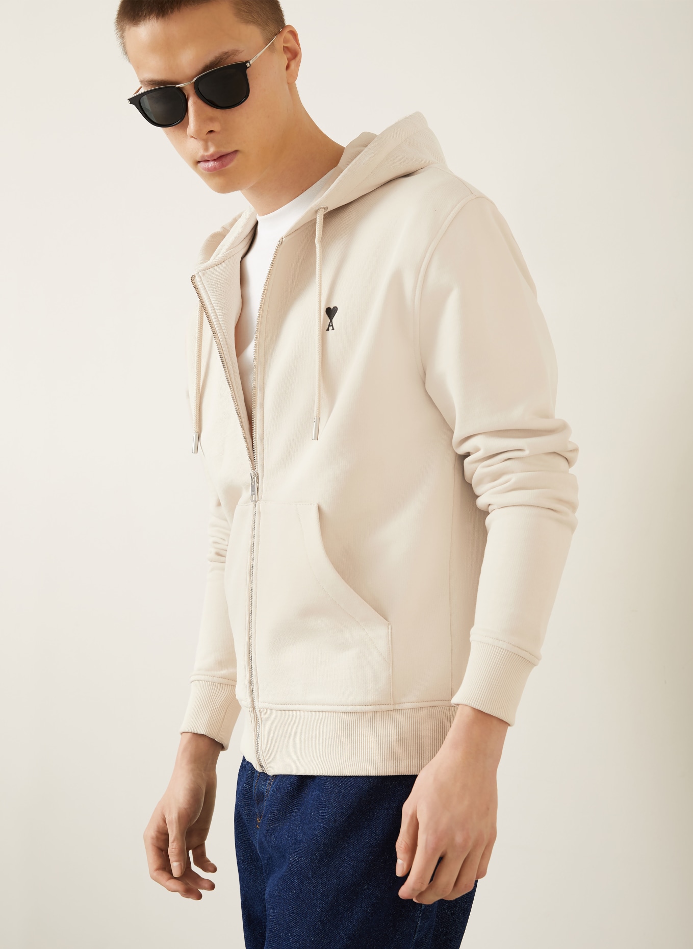 AMI PARIS Sweatjacke: BEIGE