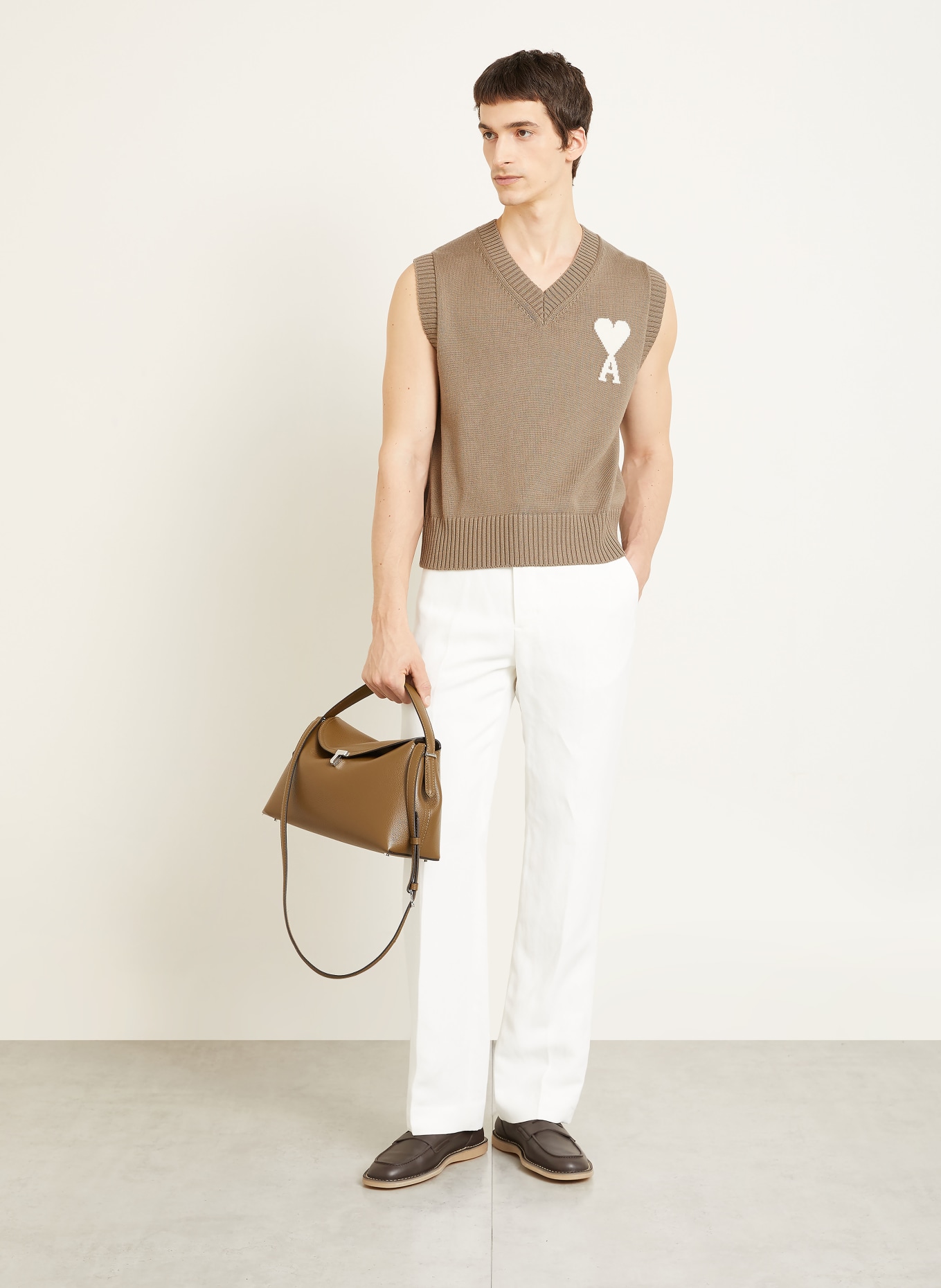 AMI PARIS Pullunder: BEIGE / ECRU