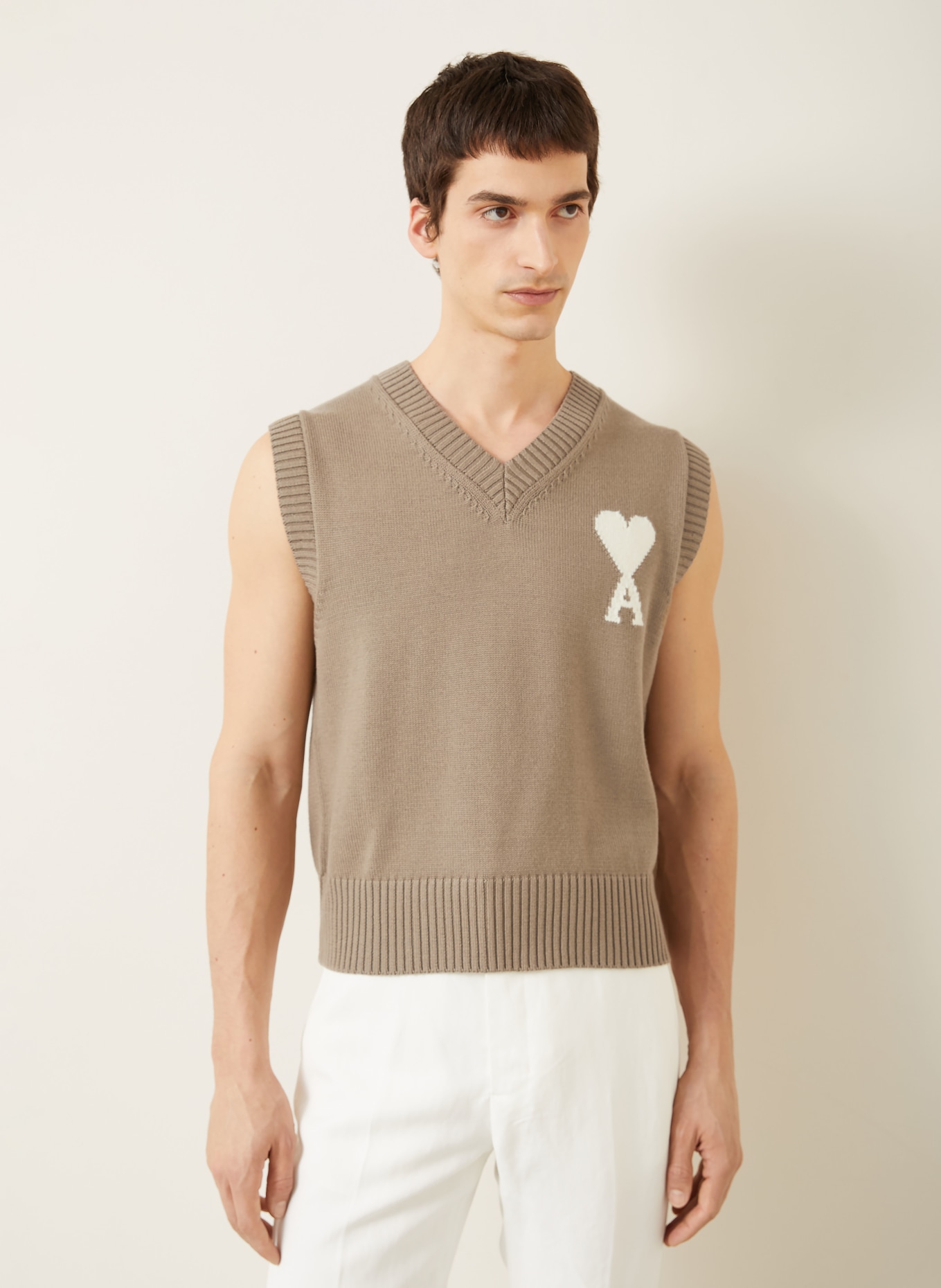 AMI PARIS Pullunder: BEIGE / ECRU