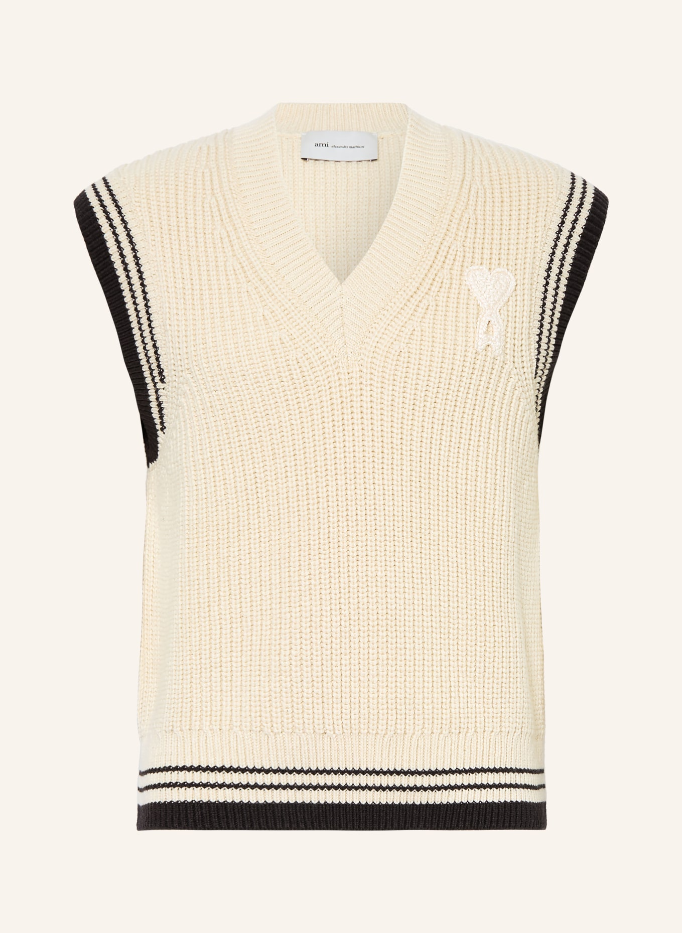 AMI PARIS Pullunder: CREME / SCHWARZ