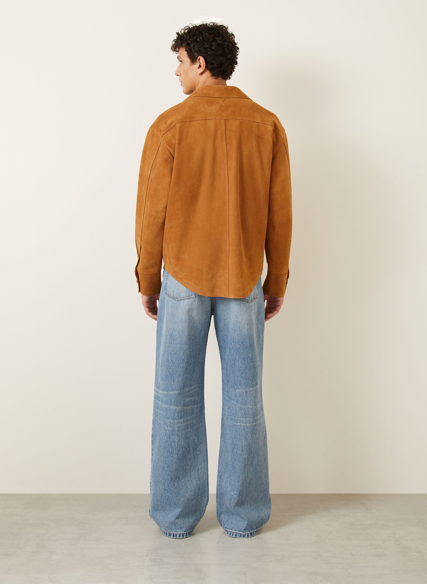 AMI PARIS Leder-Overjacket: COGNAC