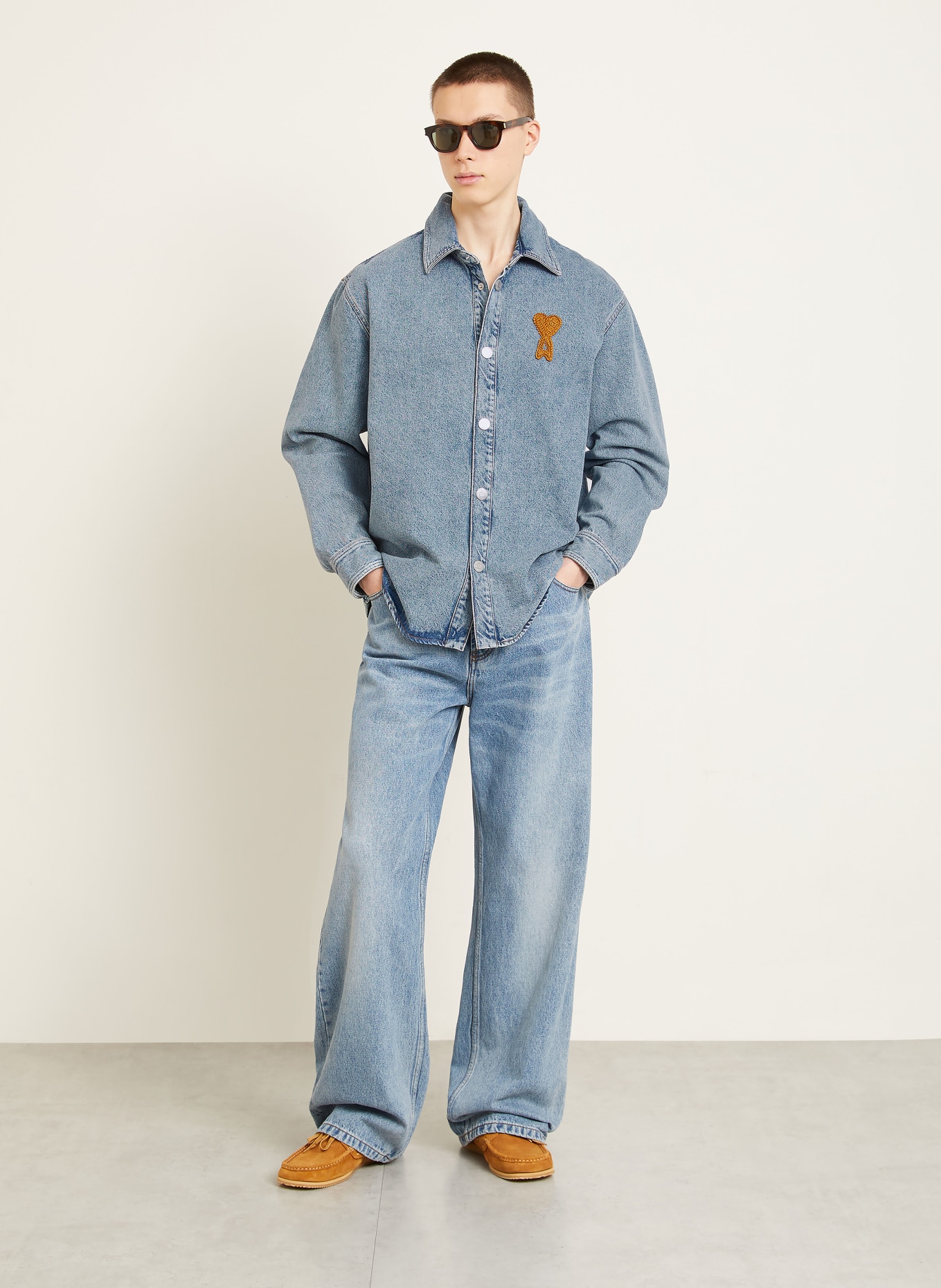 AMI PARIS Jeans-Overjacket: HELLBLAU