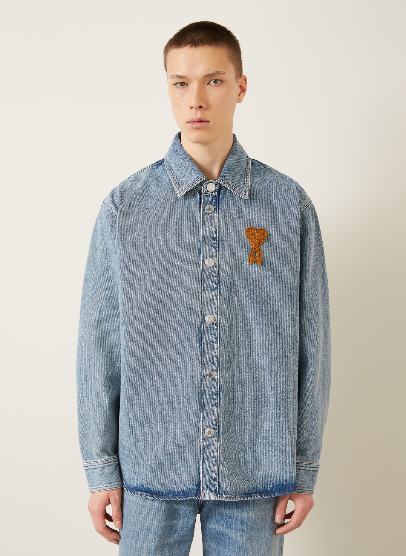 AMI PARIS Jeans-Overjacket: HELLBLAU