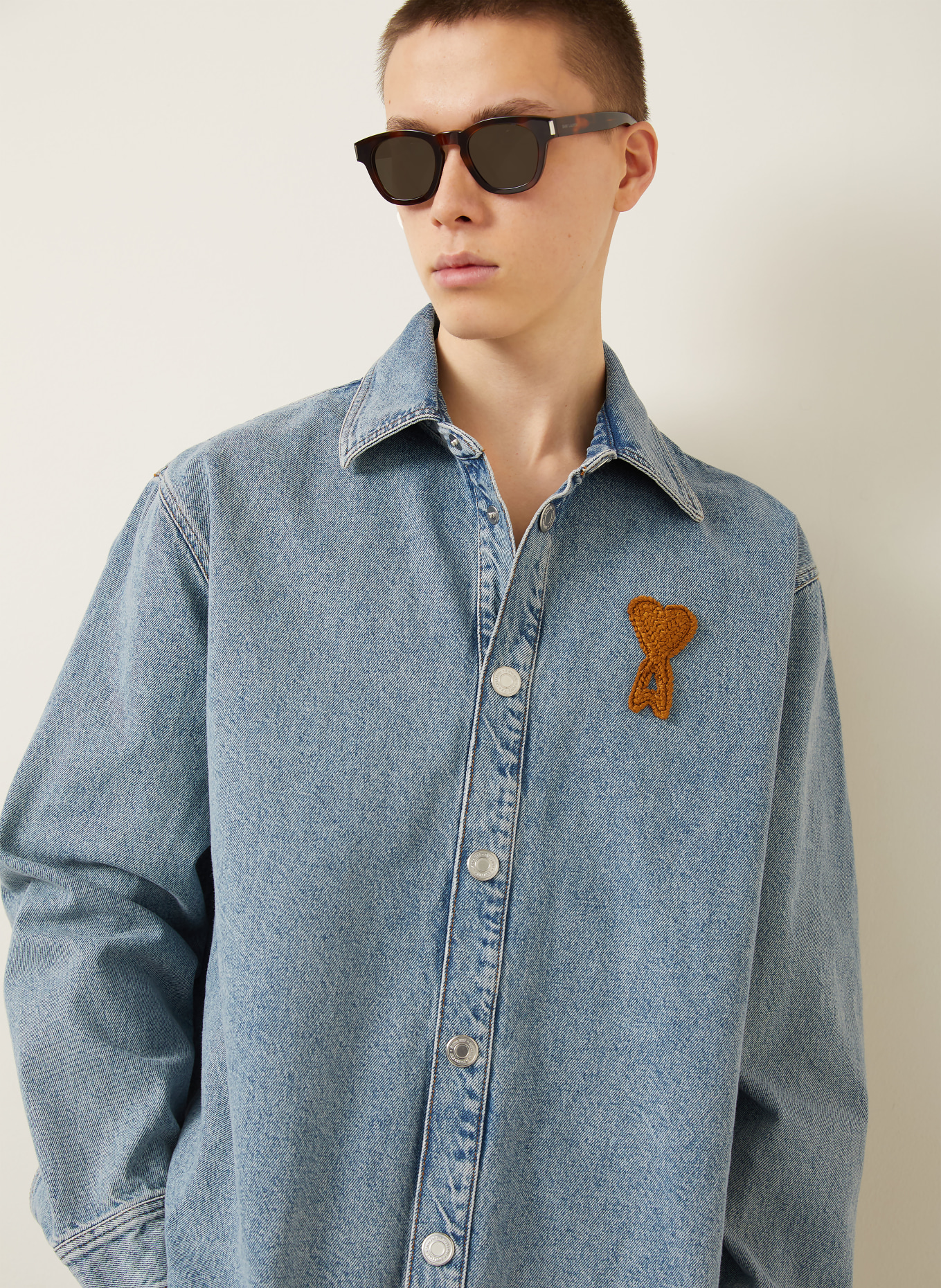 AMI PARIS Jeans-Overjacket: HELLBLAU