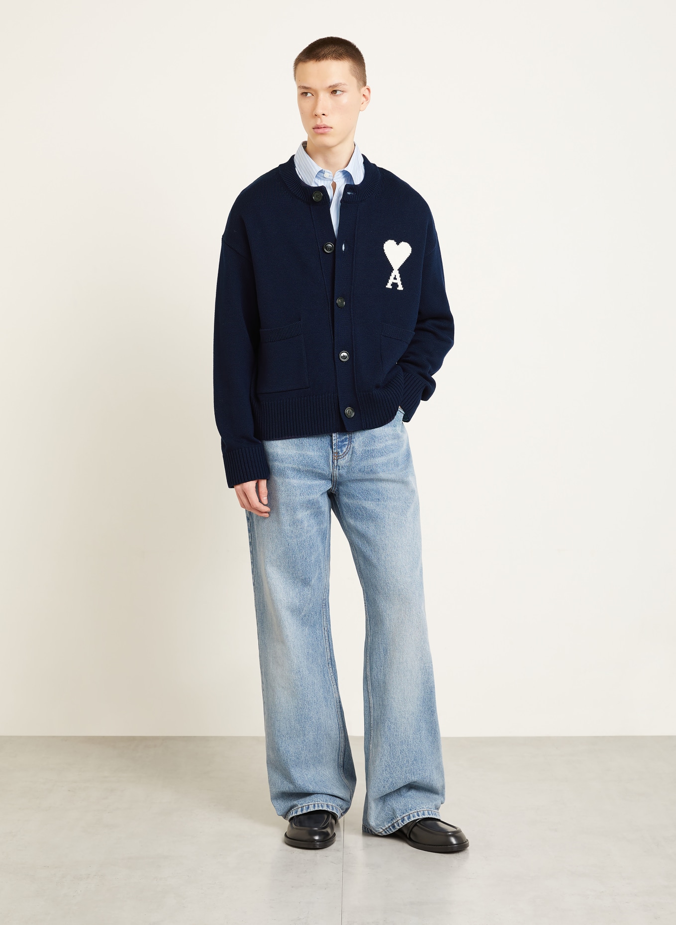 AMI PARIS Strickjacke: DUNKELBLAU