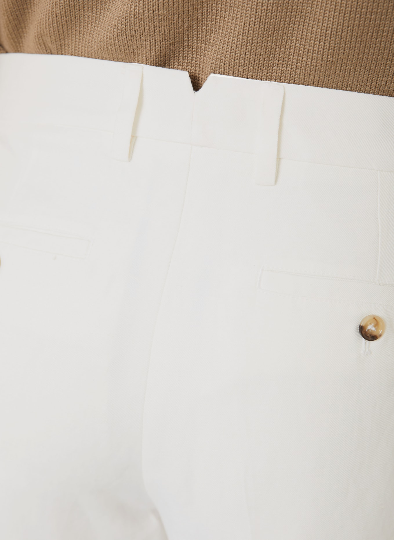 AMI PARIS Pantalon coupe classique avec lin: ÉCRU