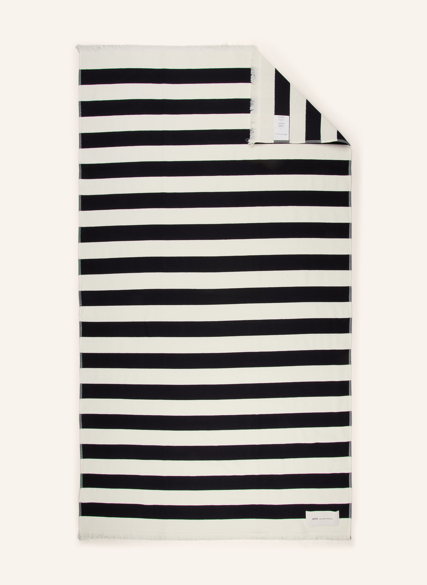 AMI PARIS Strandtuch: SCHWARZ / CREME