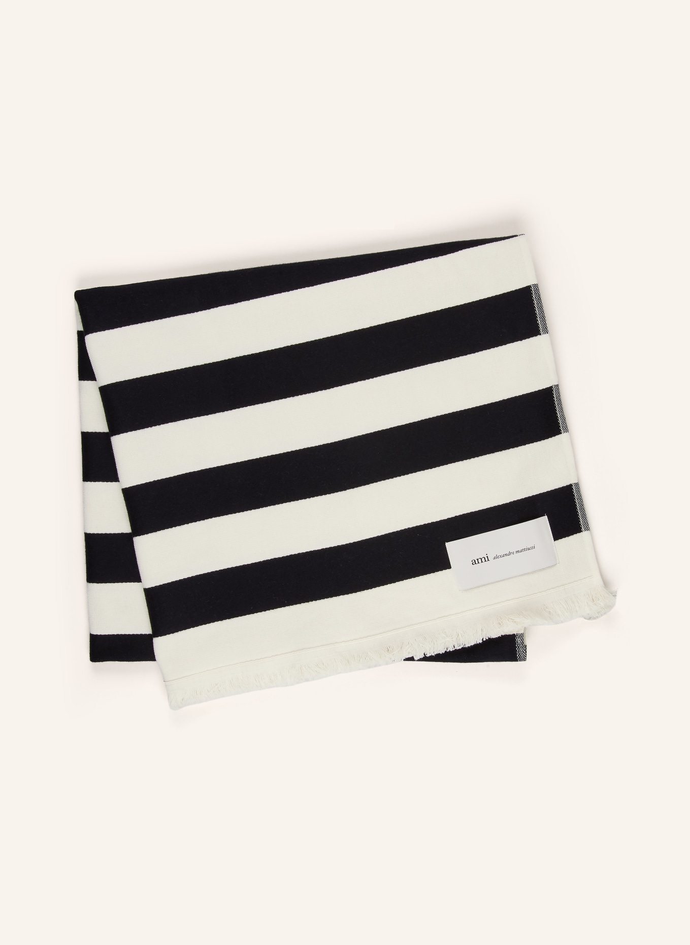 AMI PARIS Strandtuch: SCHWARZ / CREME