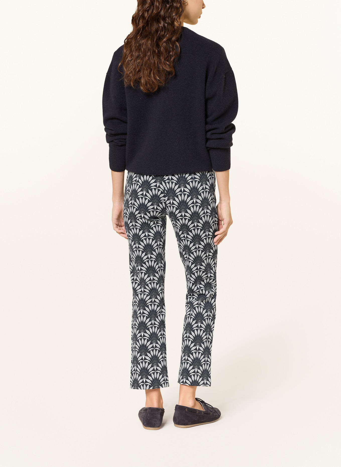 SEDUCTIVE 7/8-Hose CINDY aus Jersey: DUNKELBLAU / WEISS