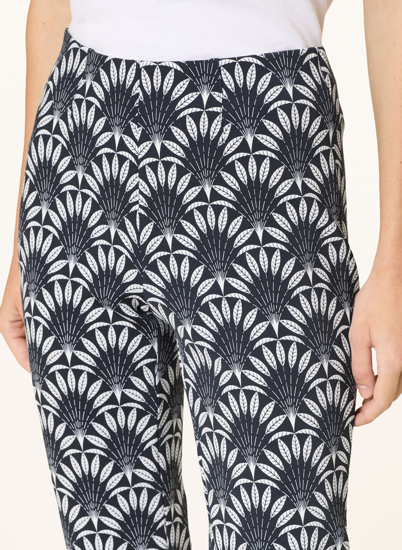 SEDUCTIVE 7/8-Hose CINDY aus Jersey: DUNKELBLAU / WEISS