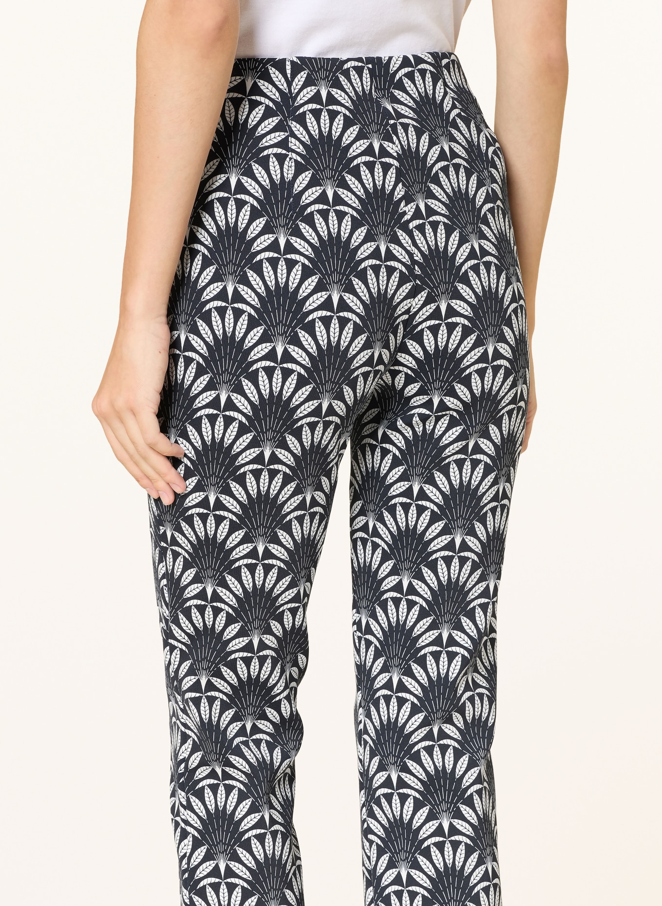 SEDUCTIVE 7/8-Hose CINDY aus Jersey: DUNKELBLAU / WEISS