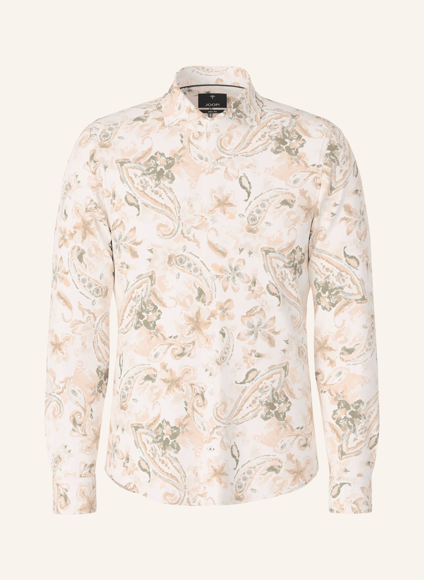 JOOP! PAI Slim Fit Shirt with Linen: SALMON / ECRU / GRAY