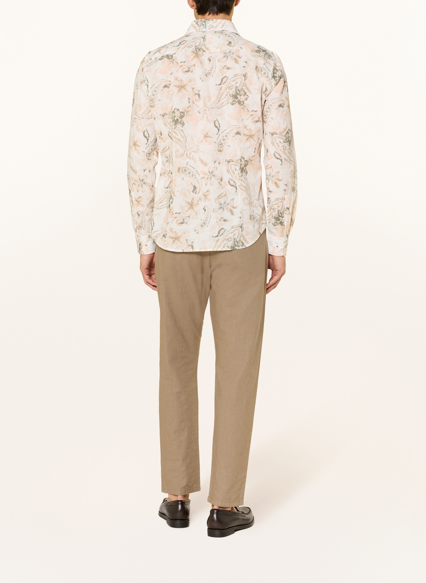 JOOP! PAI Slim Fit Shirt with Linen: SALMON / ECRU / GRAY