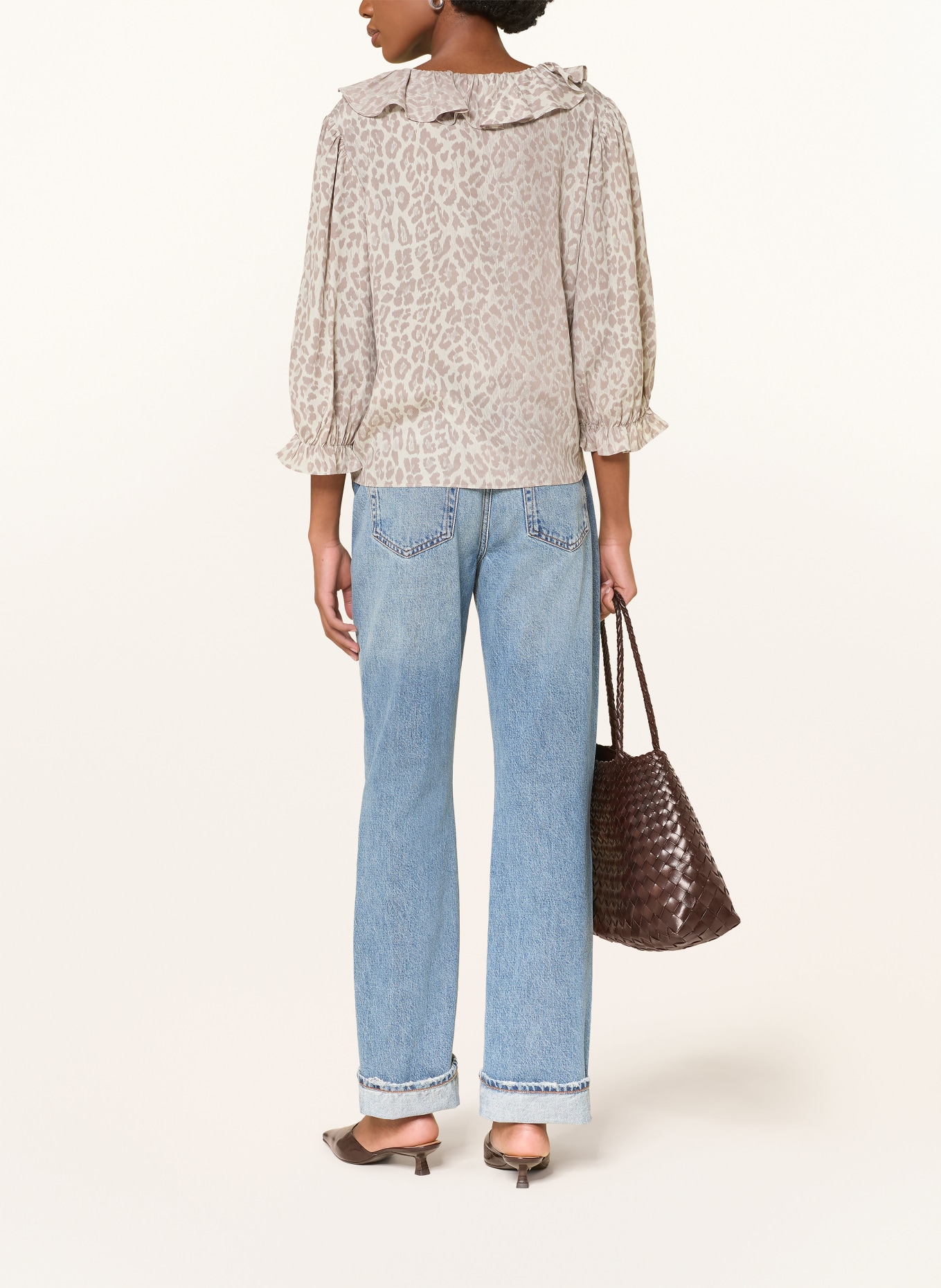 Alcidia da Veiga Blusenshirt mit Seide und 3/4-Arm: TAUPE / GRAU