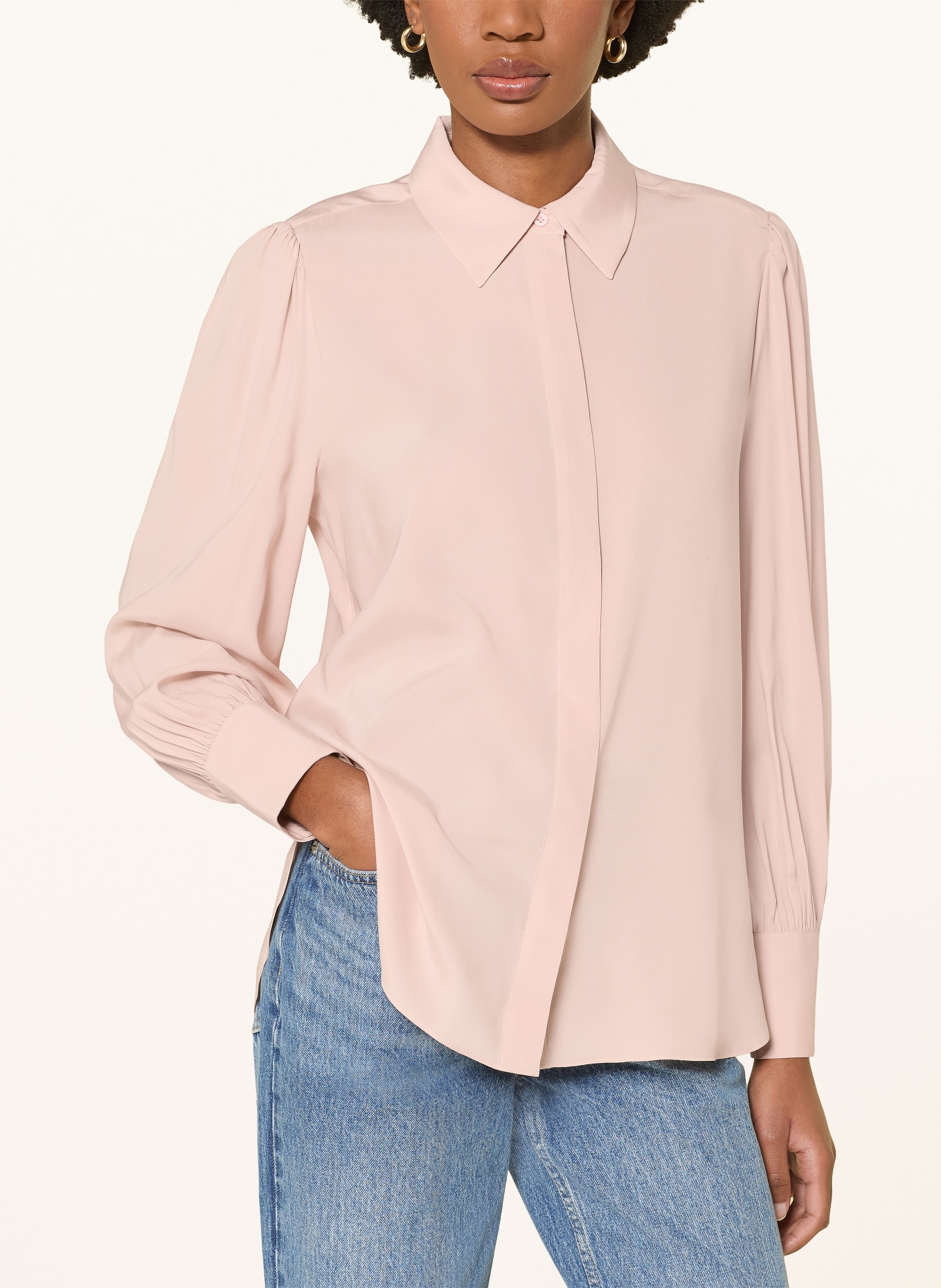 Alcidia da Veiga Silk shirt blouse: LIGHT ORANGE